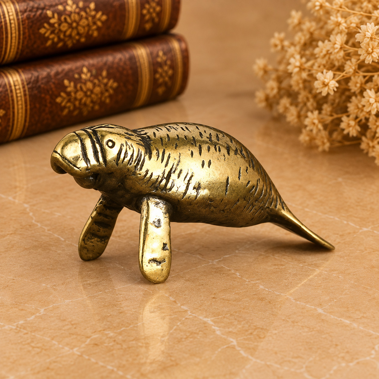Mini Vintage Brass Manatee Statue Ornament Animal Collectible Gift Manatee Lover Mini Vintage Brass Manatee Statue Ornament Animal Collectible Gift Manatee Lover