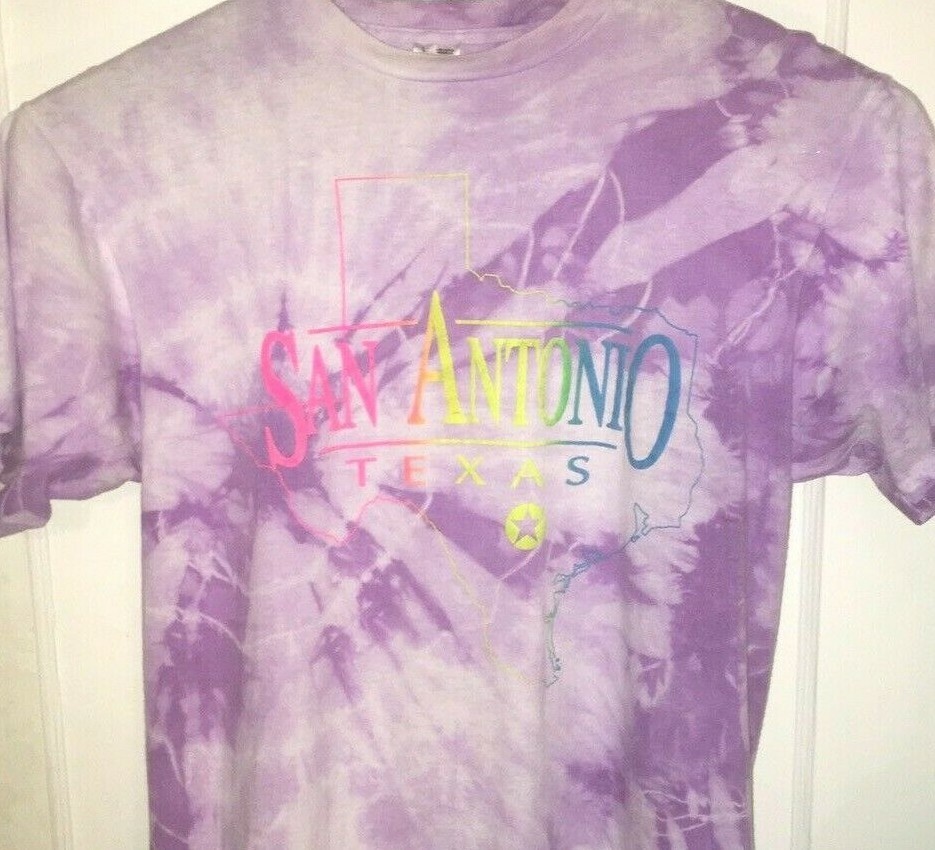 Vtg SAN ANTONIO TEXAS T SHIRT Rare 90\'s USA MADE Tie Dye SINGLE STITCH Tee STAR Vtg SAN ANTONIO TEXAS T SHIRT Rare 90\'s USA MADE Tie Dye SINGLE STITCH Tee STAR