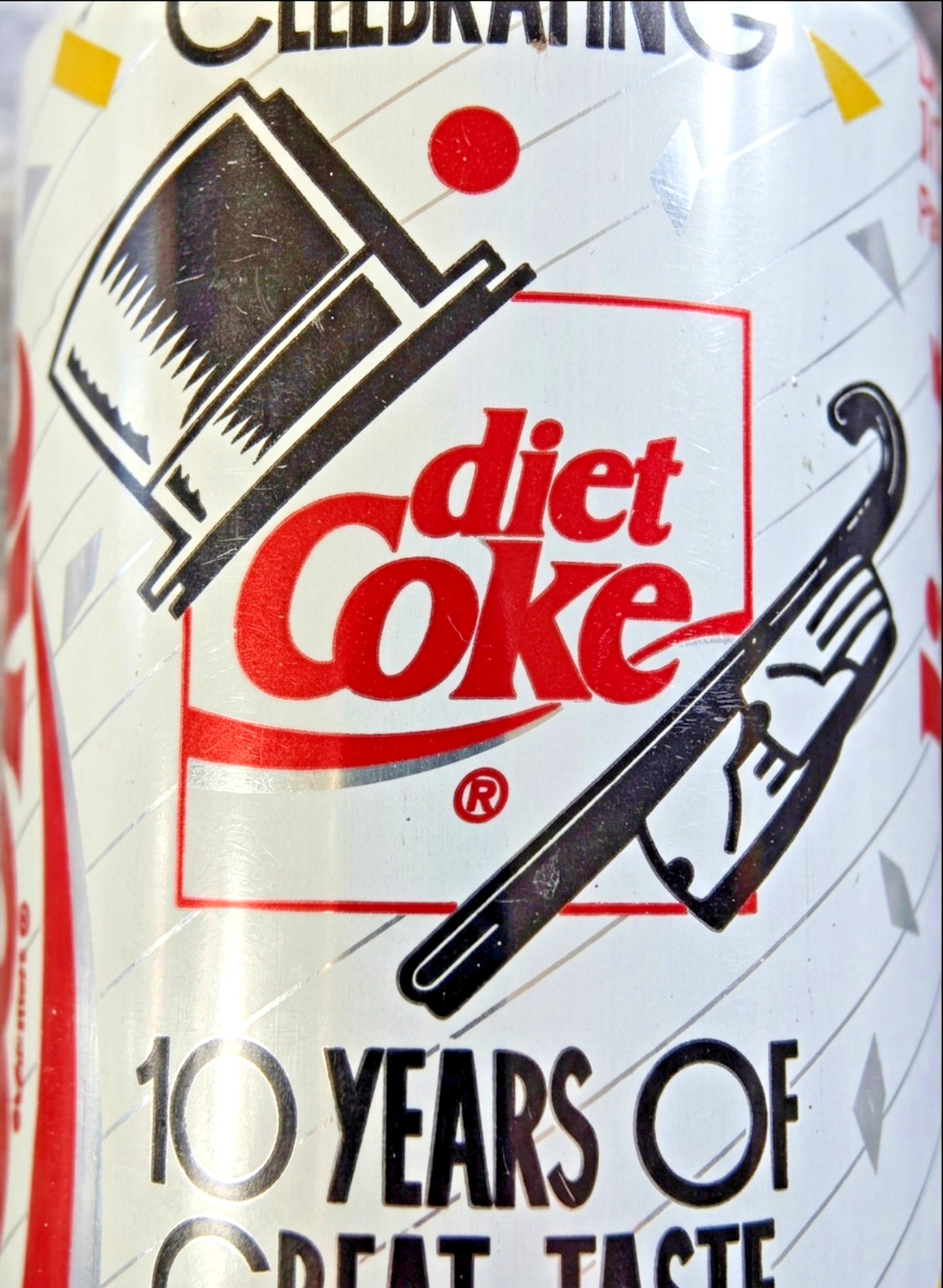 Vintage 1992 Diet Coke 10th Anniversary Commemorative Soda Can Collectible Empty Vintage 1992 Diet Coke 10th Anniversary Commemorative Soda Can Collectible Empty
