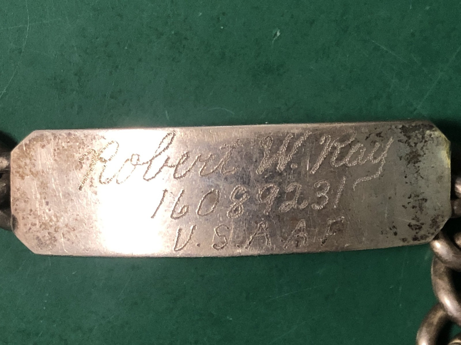 ww 2 named sterling silver I D bracelet 39 .4 grams ww 2 named sterling silver I D bracelet 39 .4 grams