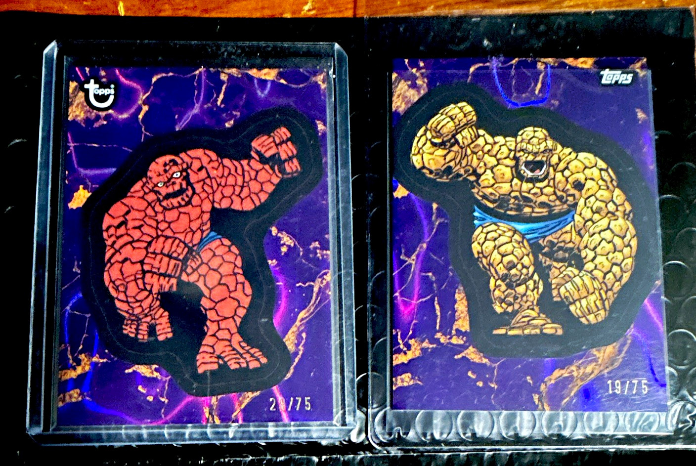 Topps 2025 Marvel Comic Book Heroes The Thing #24 and #96. Purp/Gold Lava.   /75