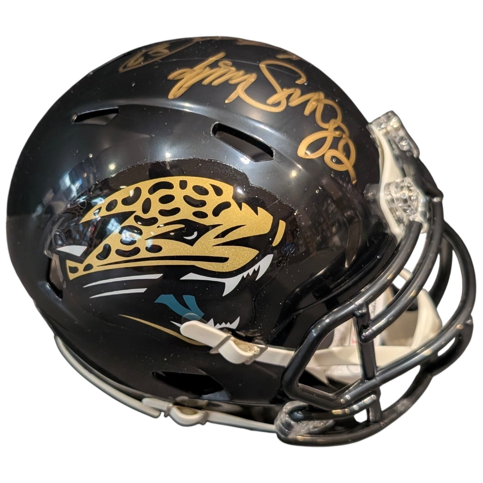 Keenan McCardell and Jimmy Smith Autographed Jacksonville Jaguars Mini Helmet Keenan McCardell and Jimmy Smith Autographed Jacksonville Jaguars Mini Helmet