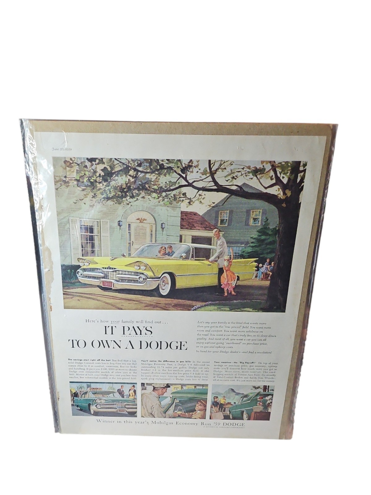 🔥VTG 1959 Orig Magazine Ad DODGE Auto It Pays To Own A Dodge Car 14x10 🔥VTG 1959 Orig Magazine Ad DODGE Auto It Pays To Own A Dodge Car 14x10