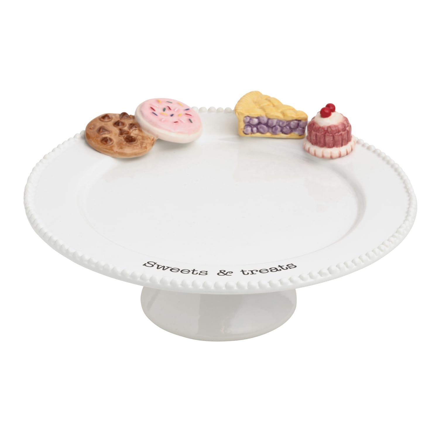 Mud Pie White Ceramic Sweets Pedestal