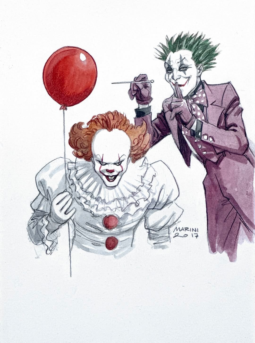 PENNY WISE AND JOKER ILLUSTRATION BY ENRICO MARINI PENNY WISE AND JOKER ILLUSTRATION BY ENRICO MARINI