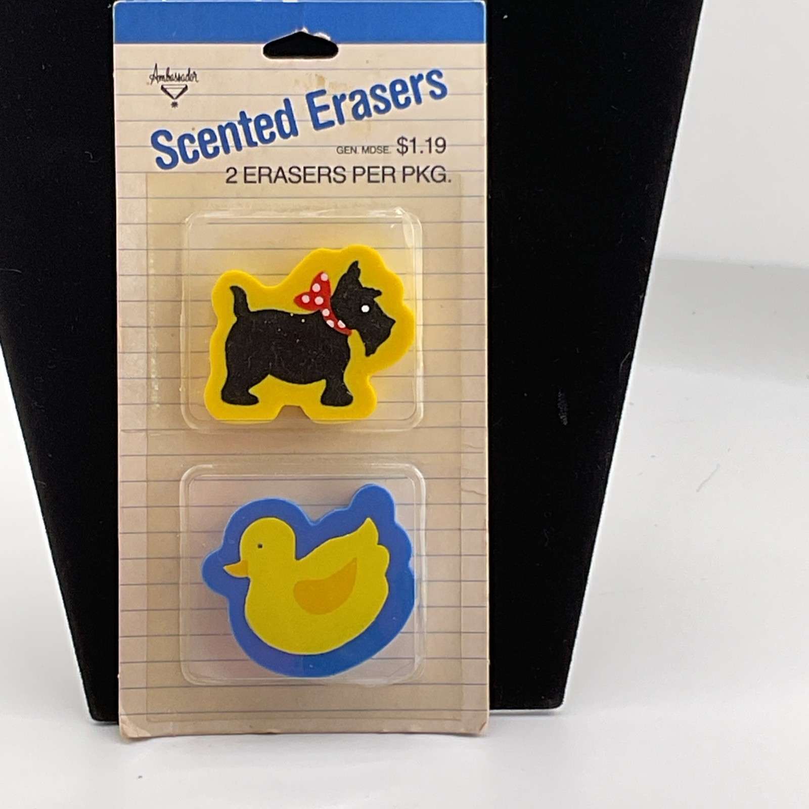 Vintage 1984 Ambassador Scottie Dog And Duck Scented Erasers NIP Vintage 1984 Ambassador Scottie Dog And Duck Scented Erasers NIP
