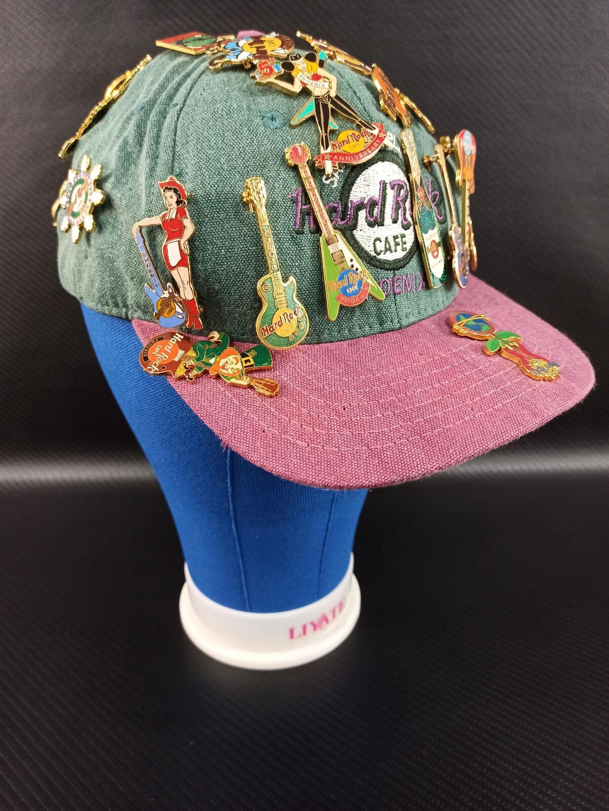 Vintage Instant Collection Hard Rock Café Pin/Pinback Phoenix Arizona Green Hat