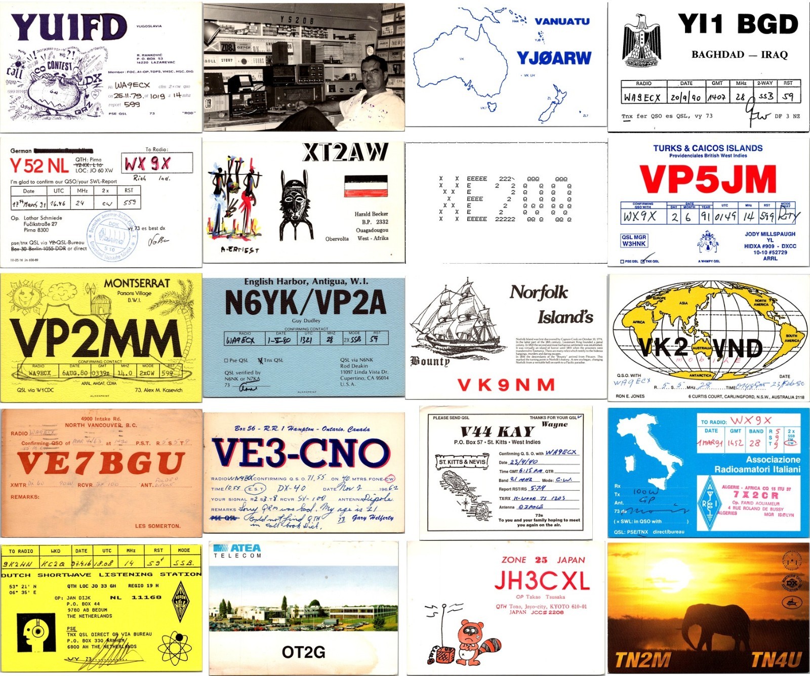 420 Vintage QSL Cards International DX Ham Radio Collection Huge Lot