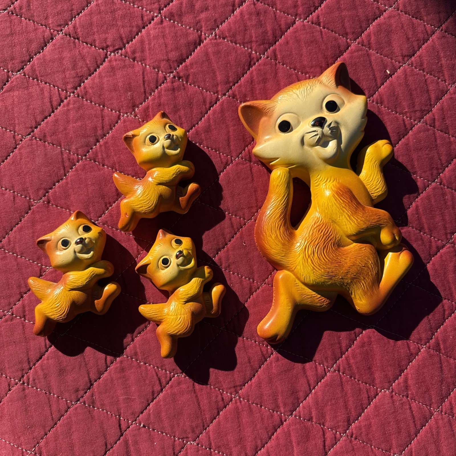 Vintage 1970s Miller Studio Chalkware Magic Mounts MCM Hanging Cat Kittens Vintage 1970s Miller Studio Chalkware Magic Mounts MCM Hanging Cat Kittens