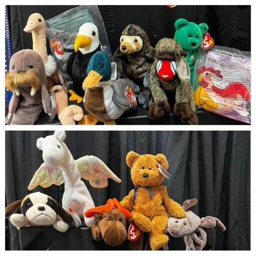 Amazing lot of beanie babies 1990’s Some Rare With Errors Retired