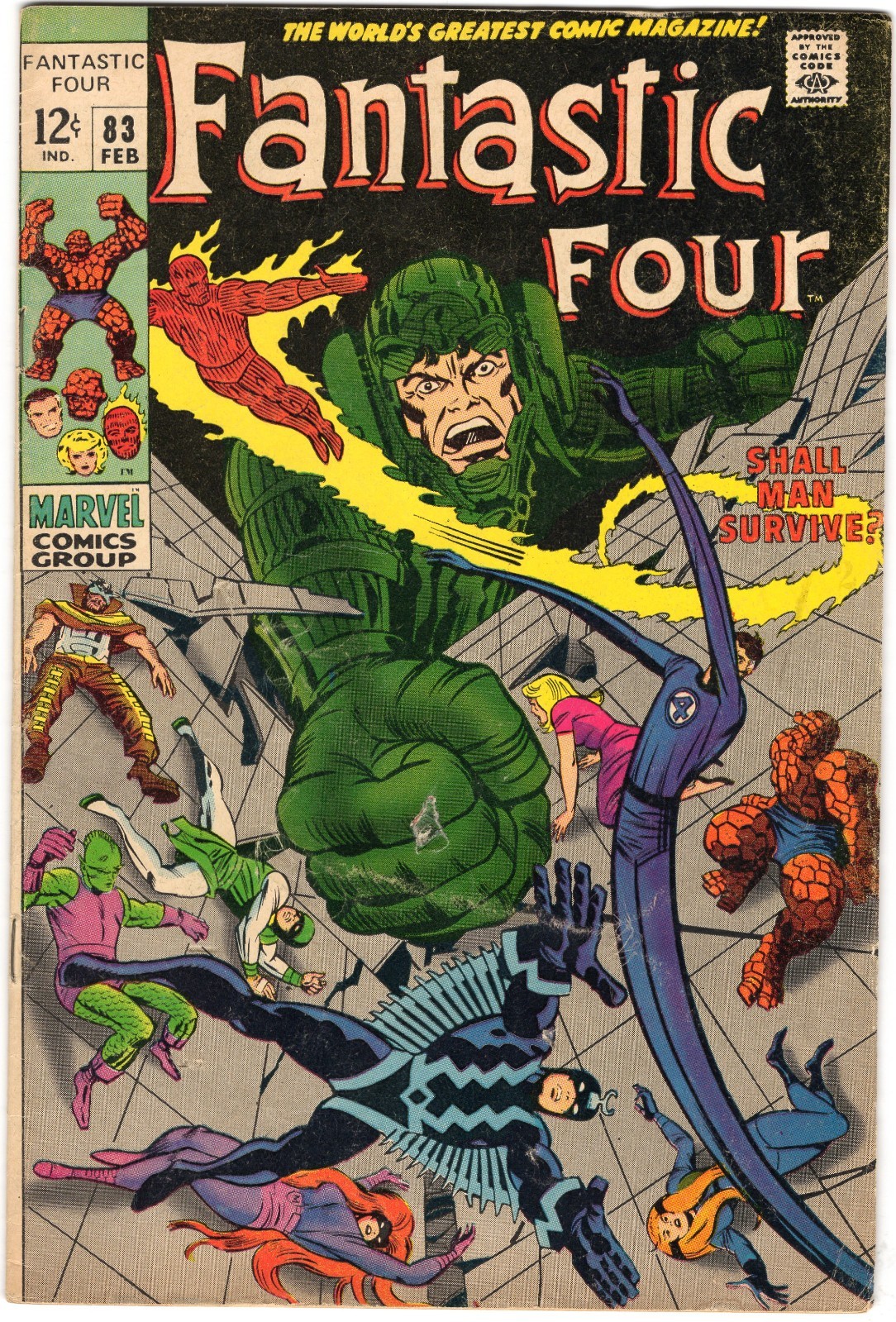 Fantastic Four 83 1969 Marvel Comics VG+ 4.5 Black Bolt Crystal Mr. Fantastic
