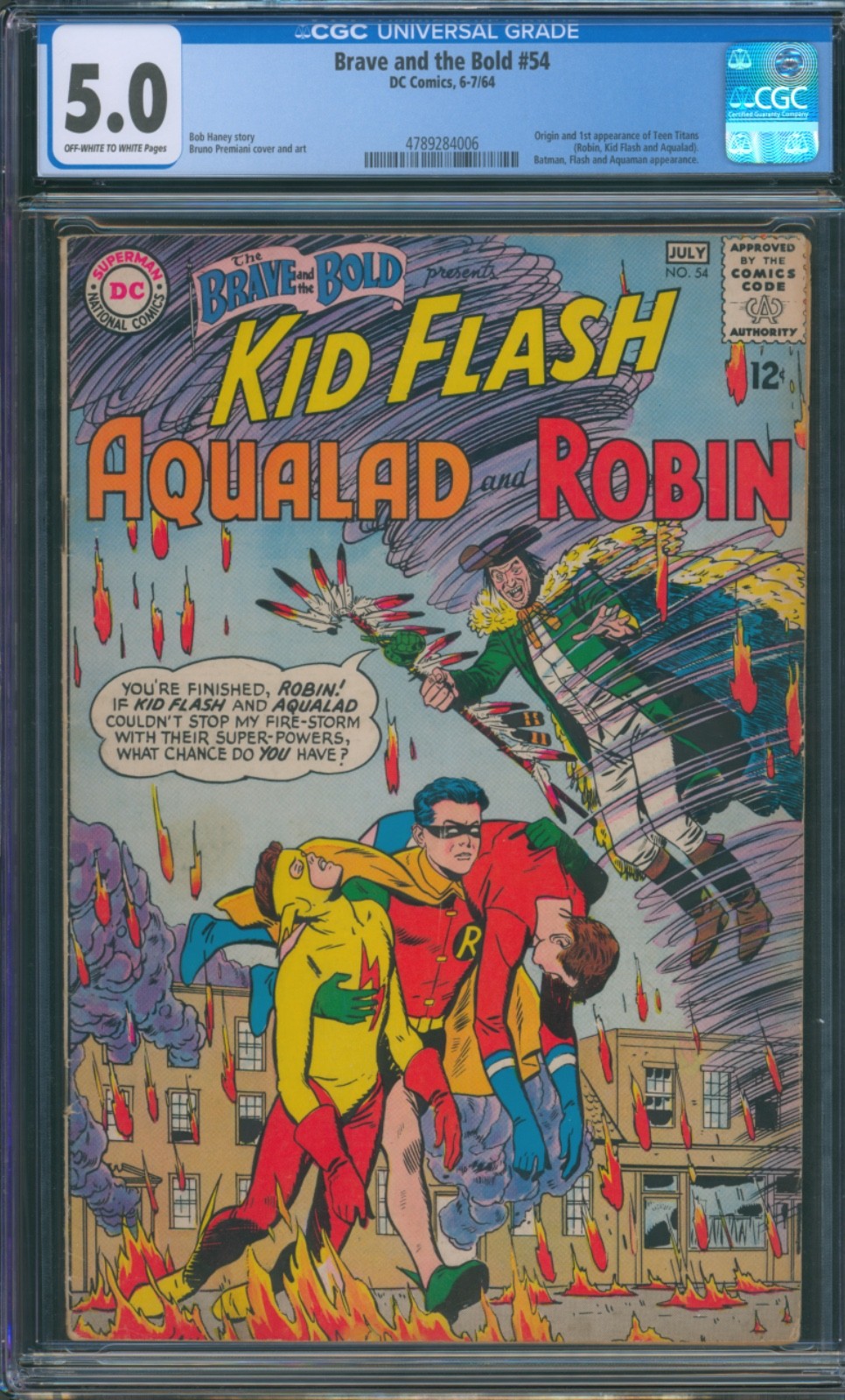 Brave and the Bold 54 CGC 5.0 OW/W - Origin First Appearance of the Teen Titans