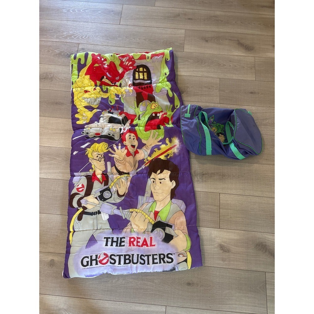 Vintage 1980s The Real Ghostbusters Kids Sleeping Bag Cartoon Camping Vintage 1980s The Real Ghostbusters Kids Sleeping Bag Cartoon Camping