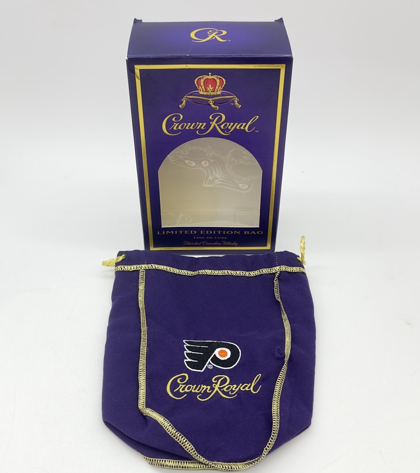 Crown Royal Limited Edition Philadelphia Flyers Hockey BAG & BOX ONLY-NO BOTTLE