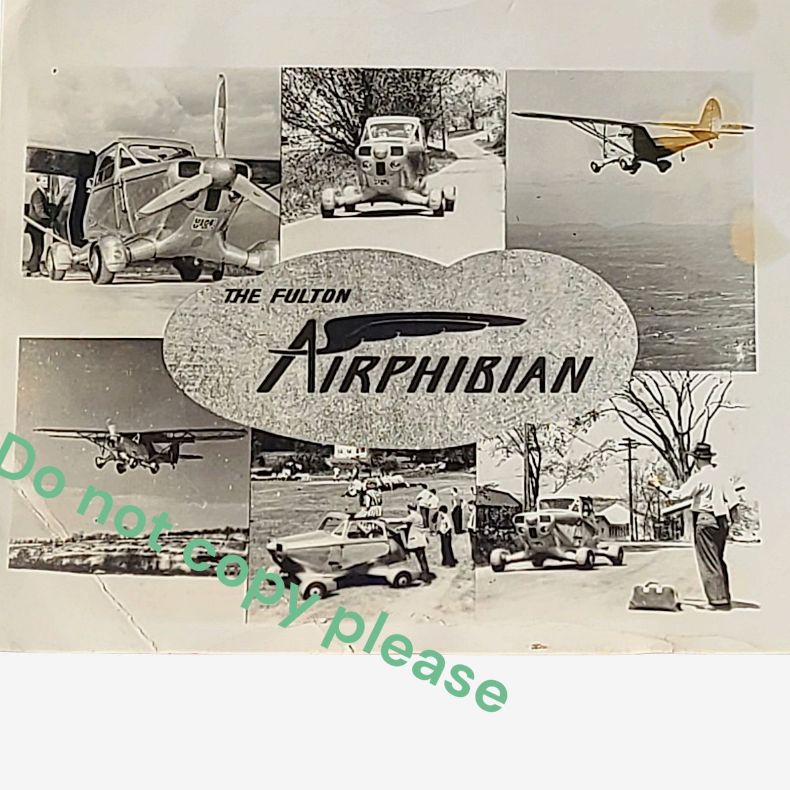 Fulton Airphibian Vintage WWII US Aircraft PROMO Photo Collage Rare 1940s