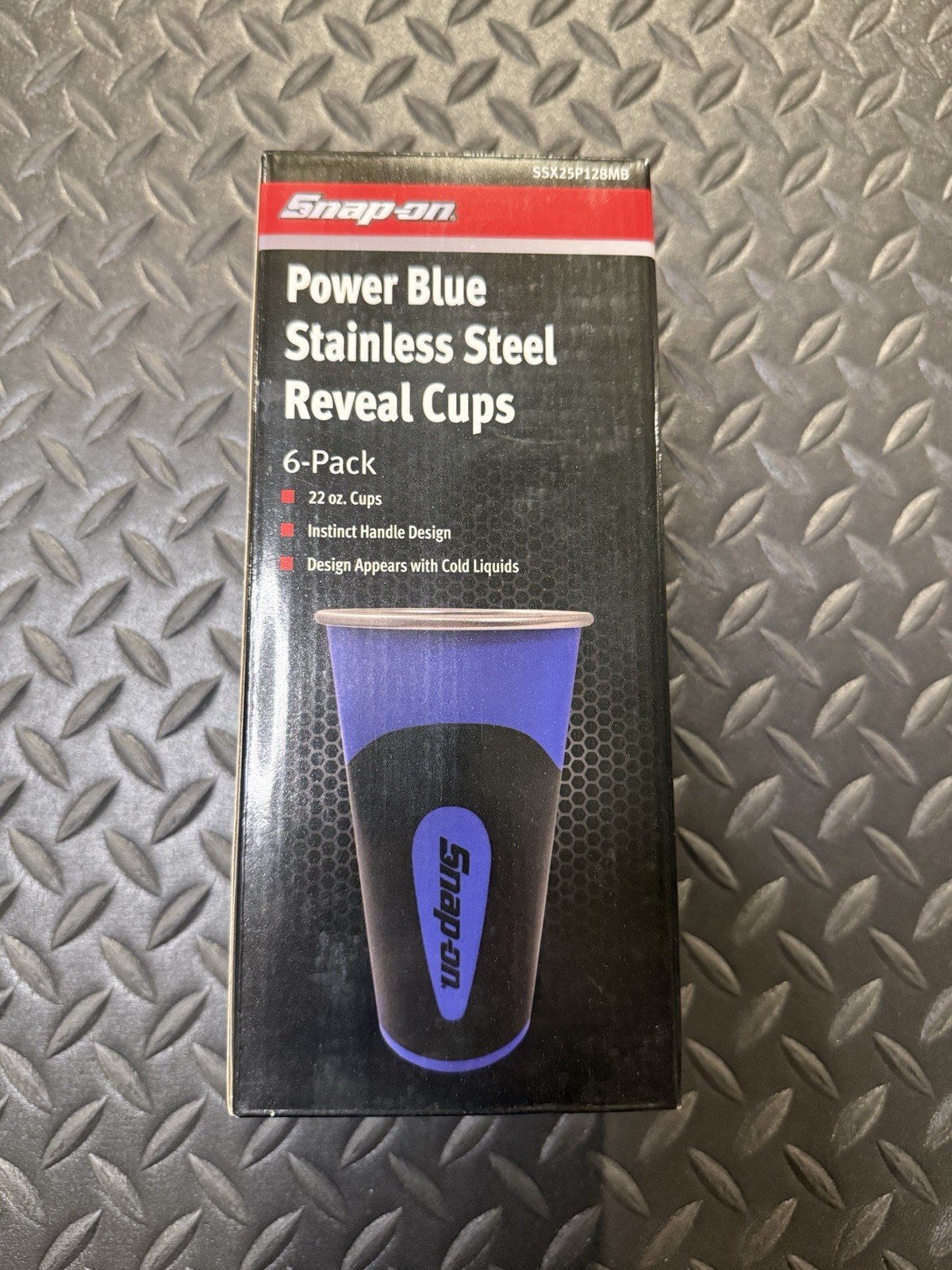 New Snap On 6 Pack Power Blue Stainless Steel Color Changing Cups SSX26P128MB New Snap On 6 Pack Power Blue Stainless Steel Color Changing Cups SSX26P128MB