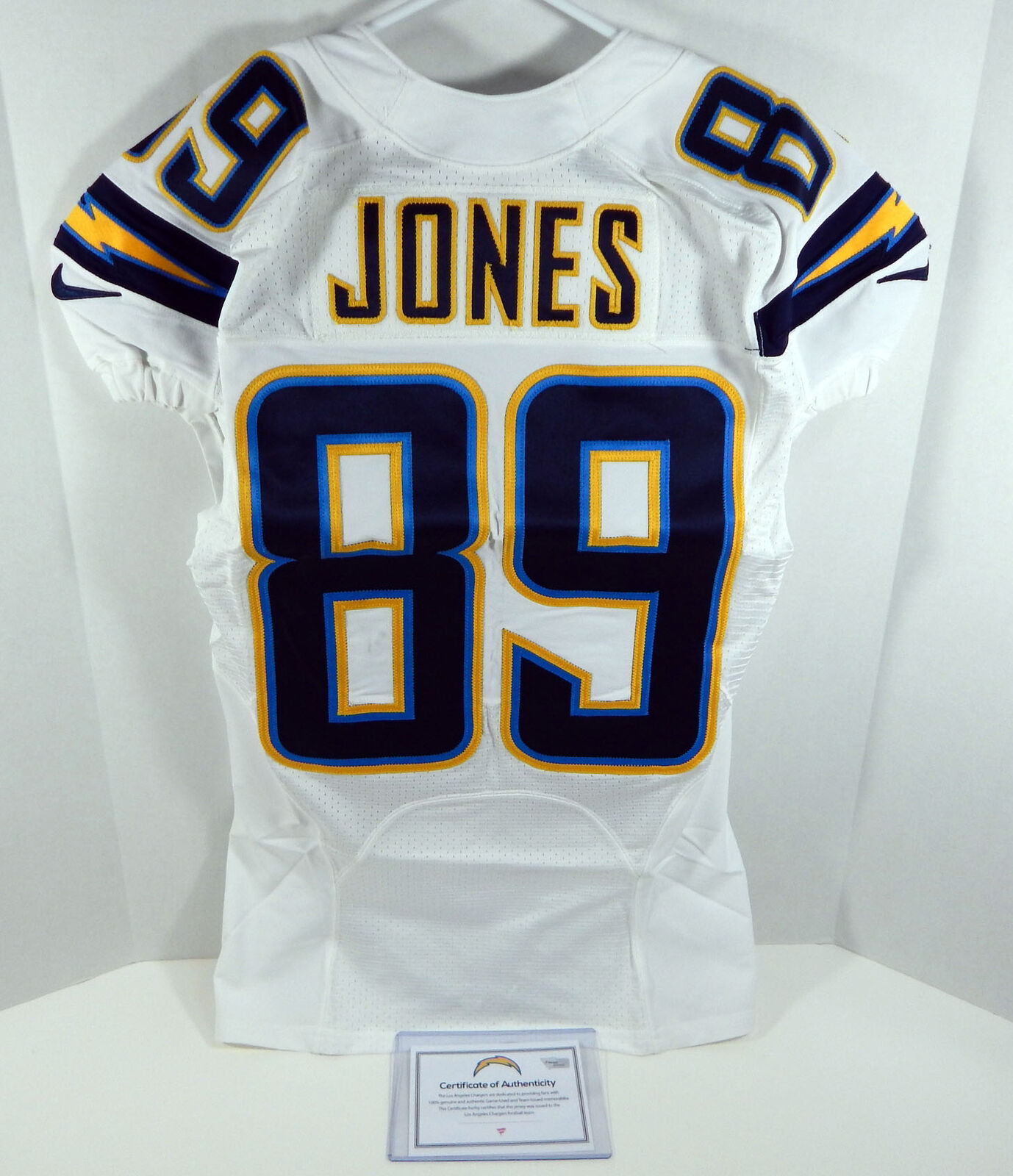 2016 San Diego Chargers James Jones #89 Game Issued White Jersey  SDC00106