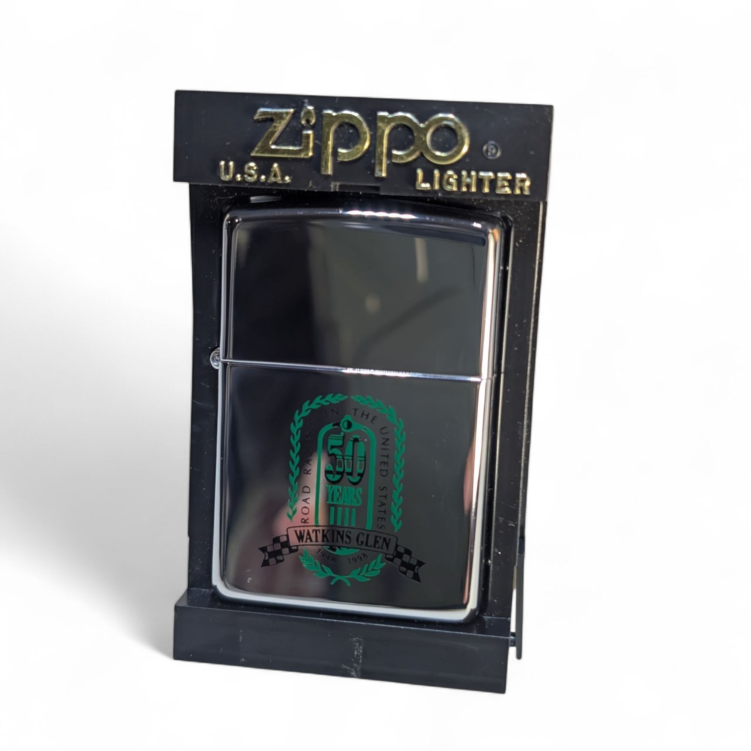 ZIPPO 1997 WATKINS GLEN 50 YEARS ROAD RACING IN US LIGHTER UNFIRED IN BOX ZIPPO 1997 WATKINS GLEN 50 YEARS ROAD RACING IN US LIGHTER UNFIRED IN BOX