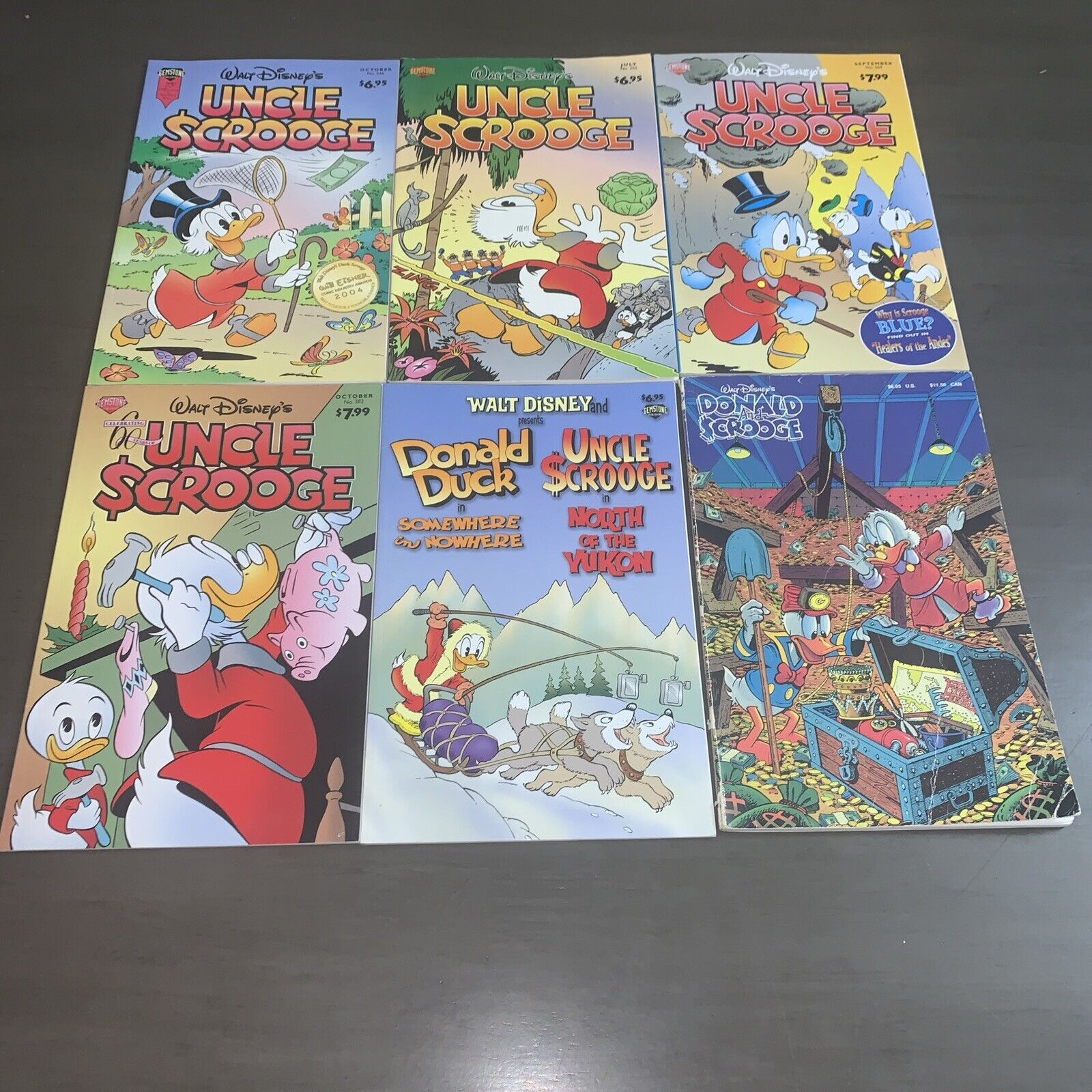 Walt Disney\'s Uncle Scrooge Comics Lot Of 6 Gemstone 346 355 369 382 Plus Two