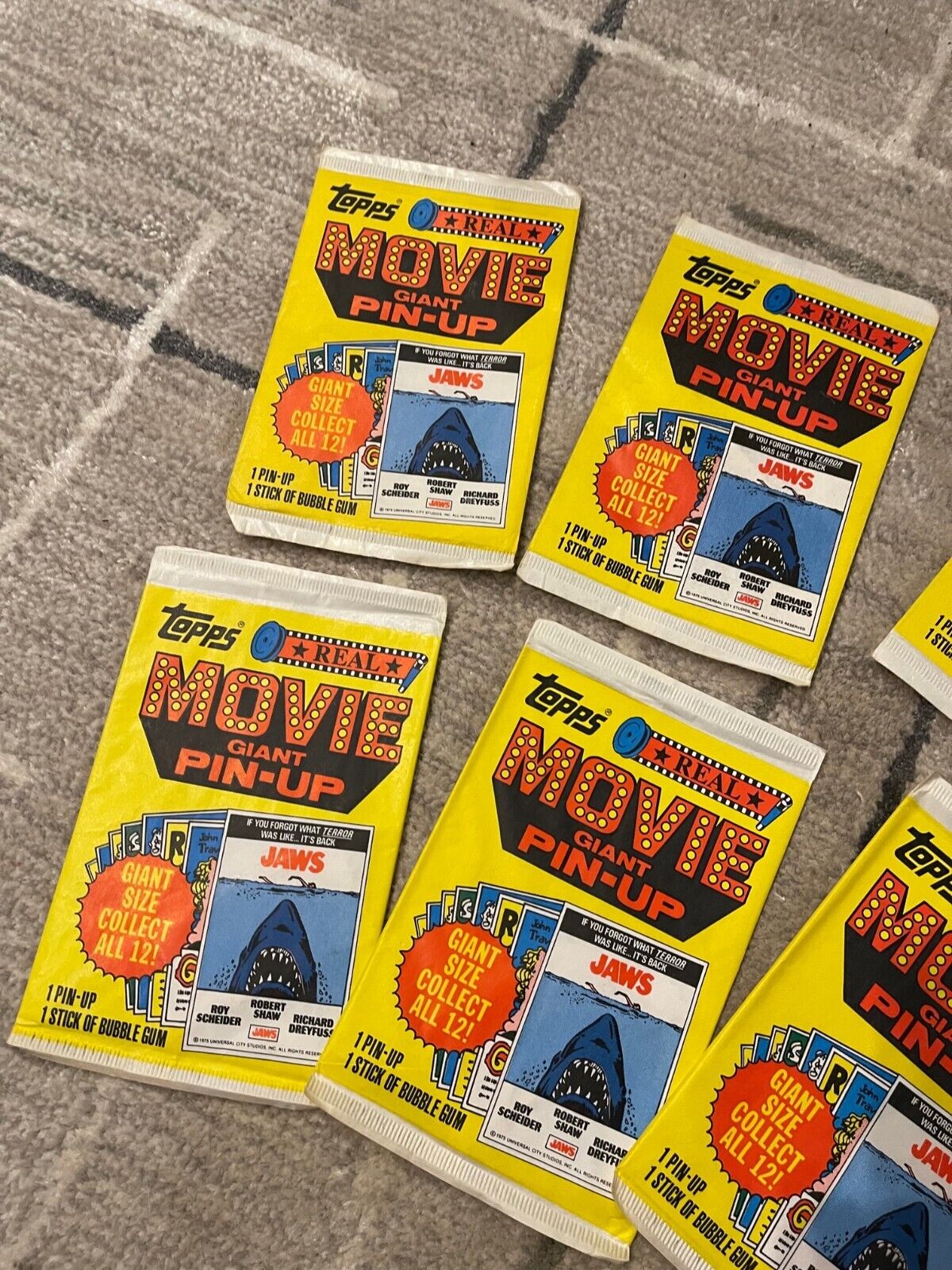 Vintage Topps 1981 Real Movie Giant Pin-Up 6 Unopened factory sealed packs