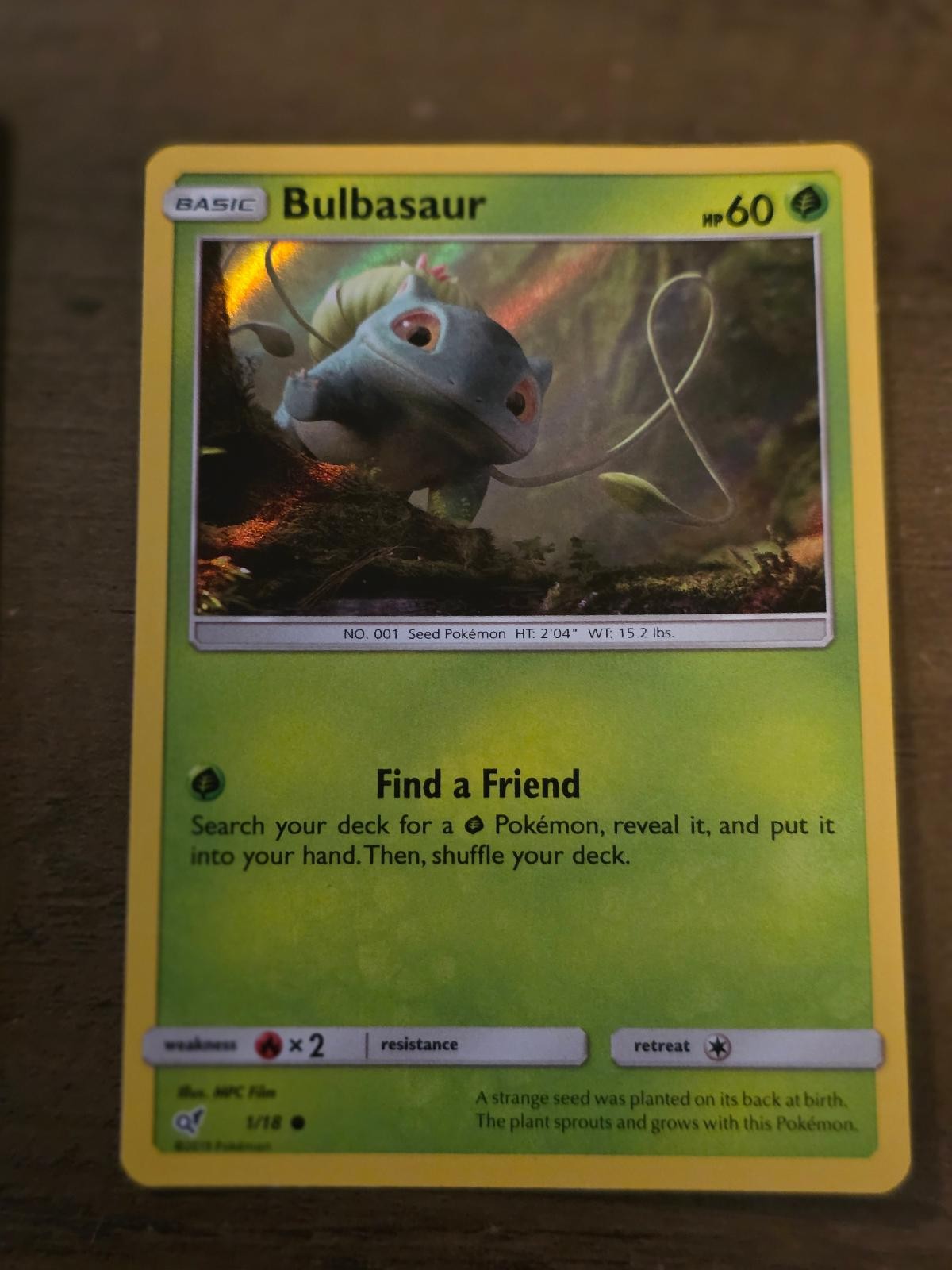 Bulbasaur 1/18 Detective Pikachu Pokemon Holo Moderately Played