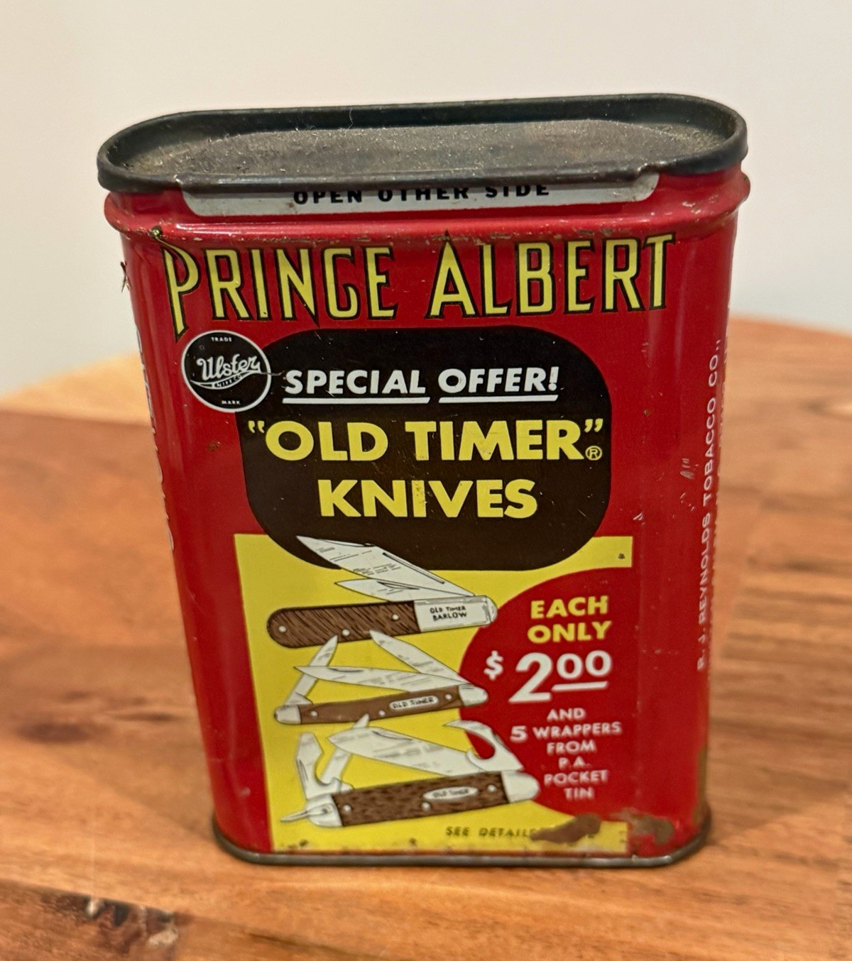 Vintage Prince Albert Crimp Cut Tobacco Tin Special Offer Old Timer Knives Vintage Prince Albert Crimp Cut Tobacco Tin Special Offer Old Timer Knives