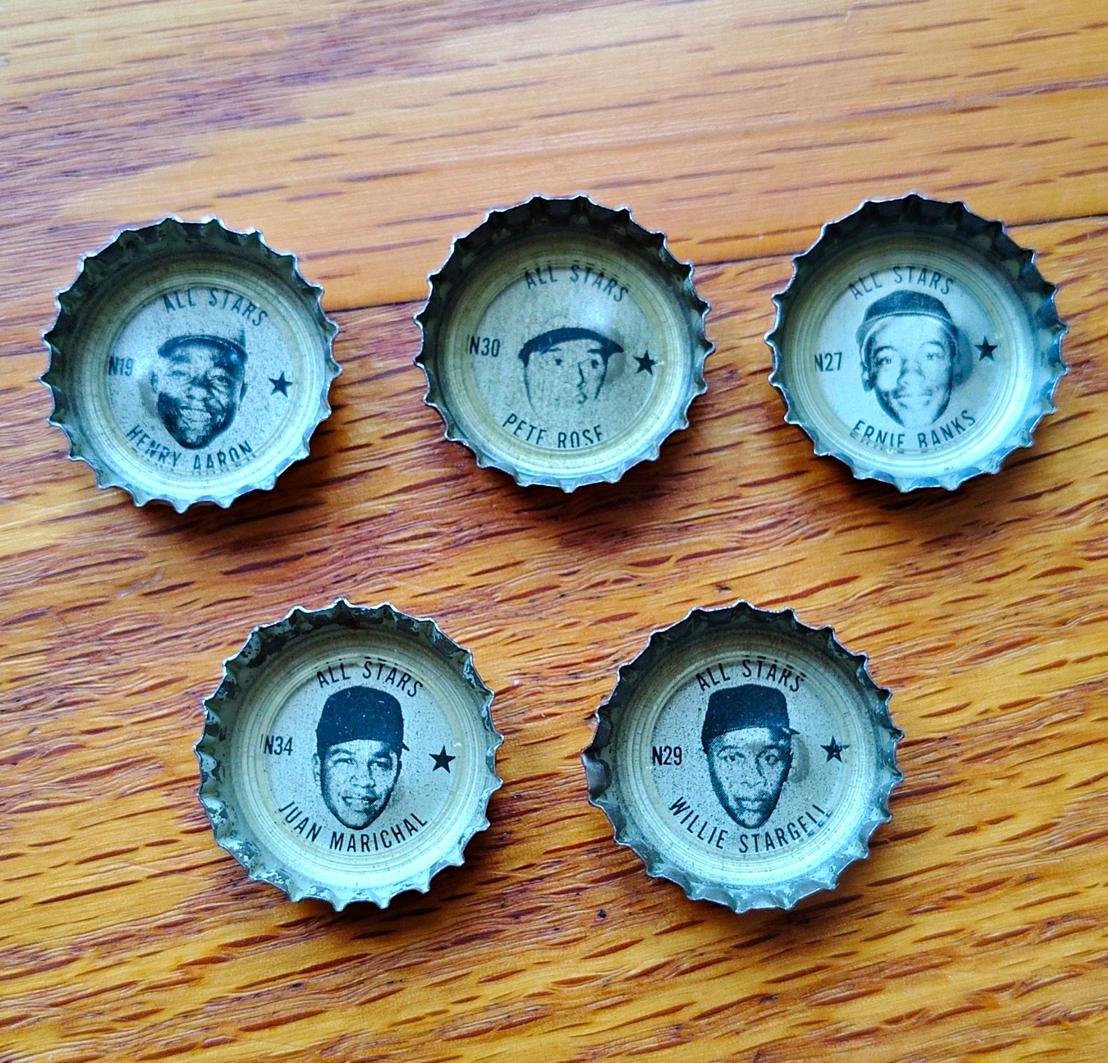 Coca-Cola Vintage Bottle Cap Lot, All Stars Baseball Player Portraits (5) Coca-Cola Vintage Bottle Cap Lot, All Stars Baseball Player Portraits (5)