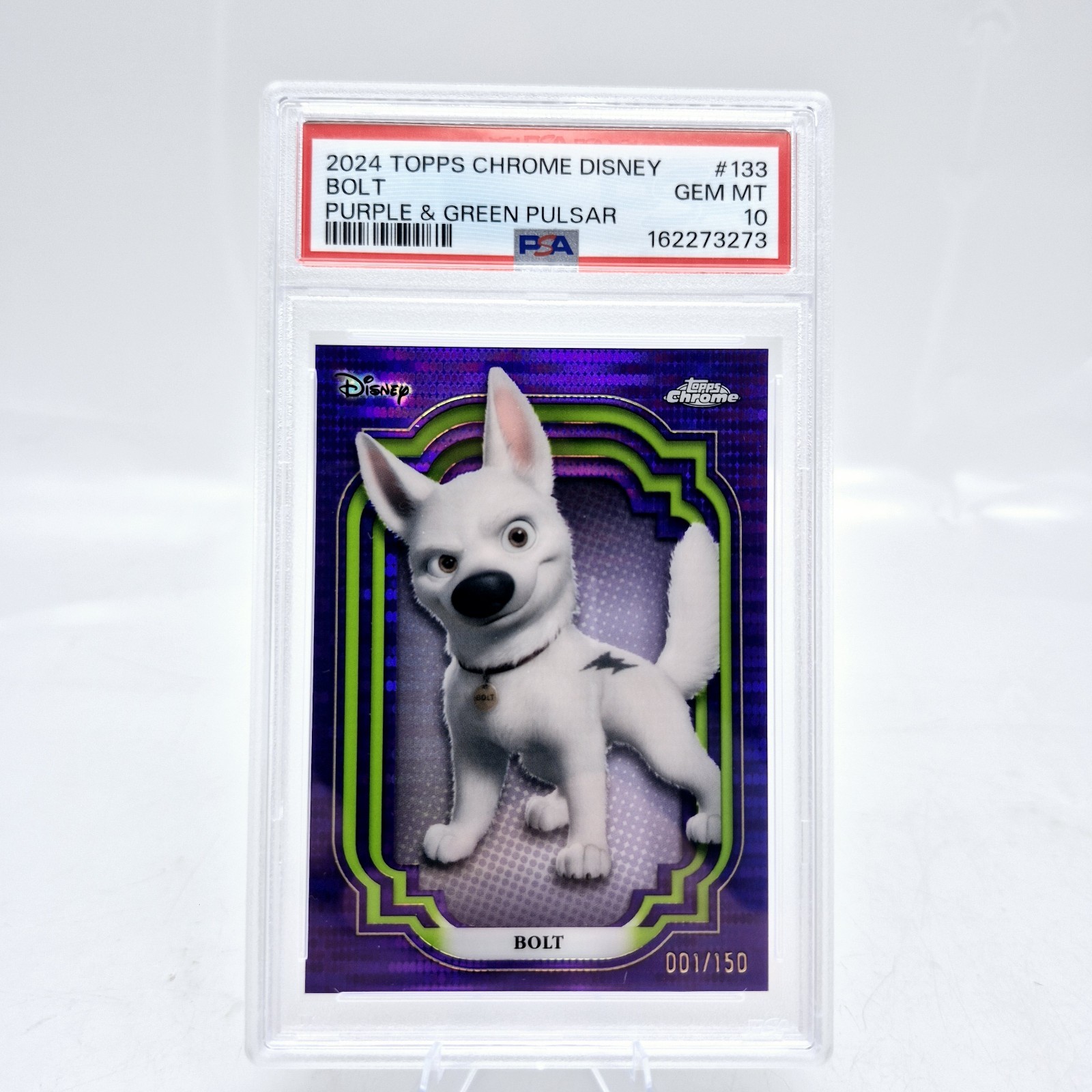 2024 Disney Topps Chrome Bolt #133 PSA 10 Purple Green Pulsar 1 /150 Alpha 2024 Disney Topps Chrome Bolt #133 PSA 10 Purple Green Pulsar 1 /150 Alpha