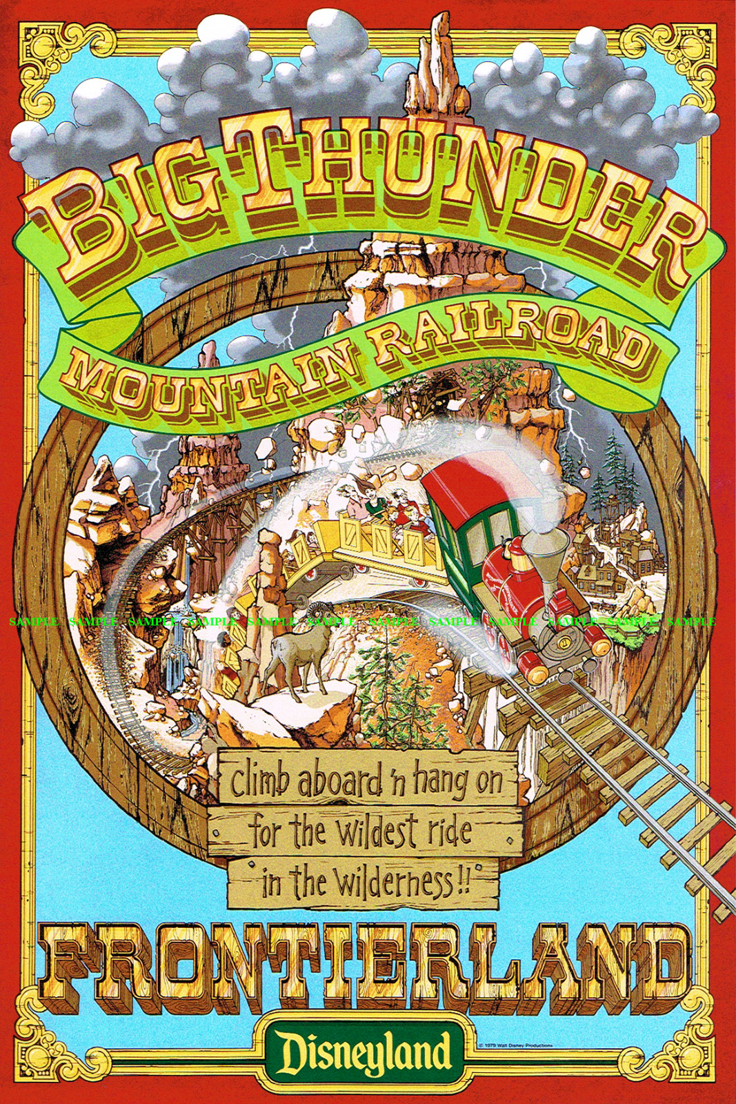 1979 Big Thunder Mountain Railroad Poster 11x17 Disneyland Frontierland 1979 Big Thunder Mountain Railroad Poster 11x17 Disneyland Frontierland