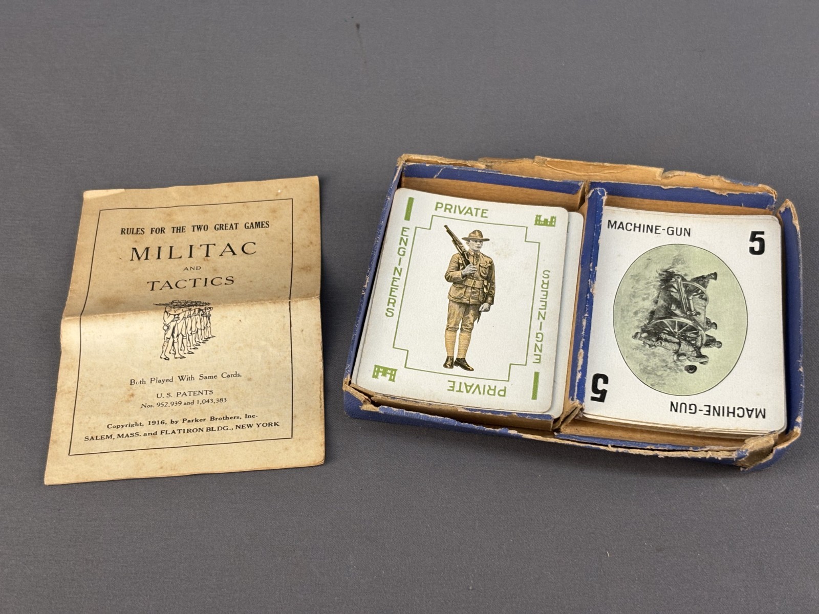 Antique 1916 Militac & Tactics WWI Card Game, Complete, W/Box and Instructions Antique 1916 Militac & Tactics WWI Card Game, Complete, W/Box and Instructions