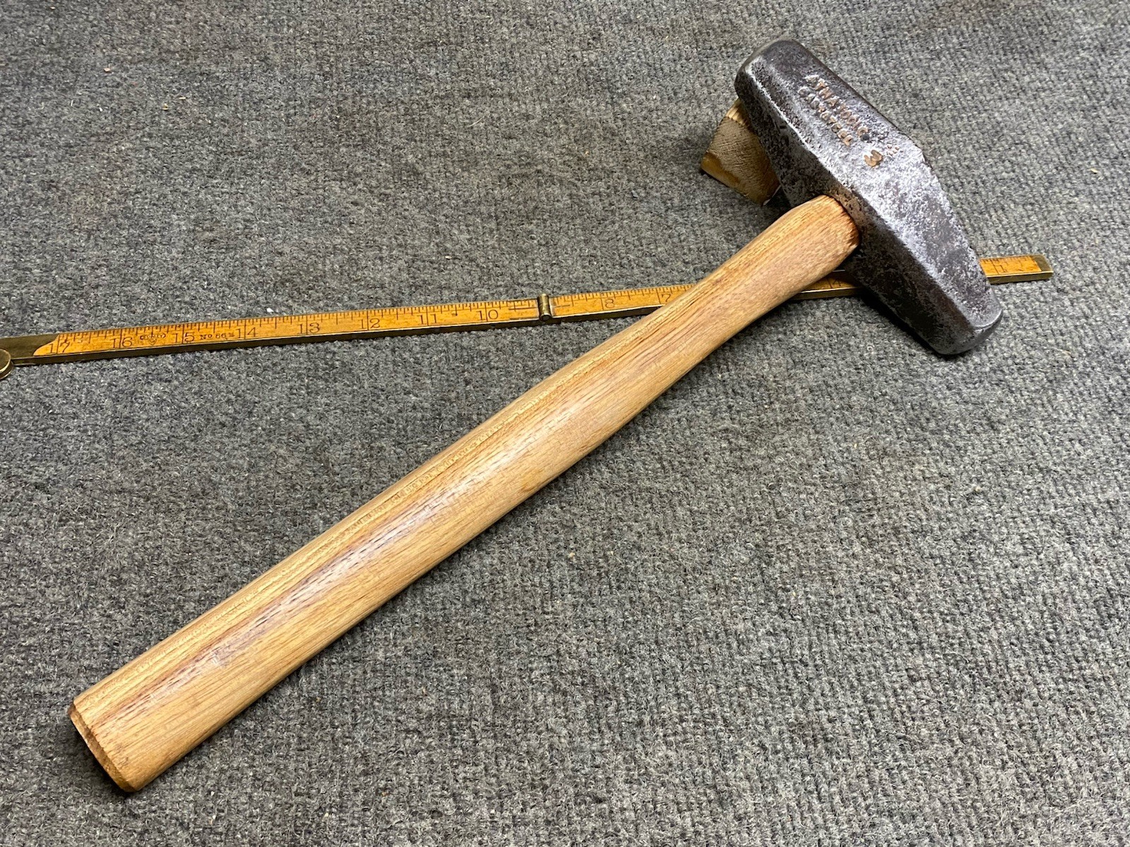 Antique Atha Tool Co 3 Lb Driving Striking Hammer Cast Steel With New Handle USA