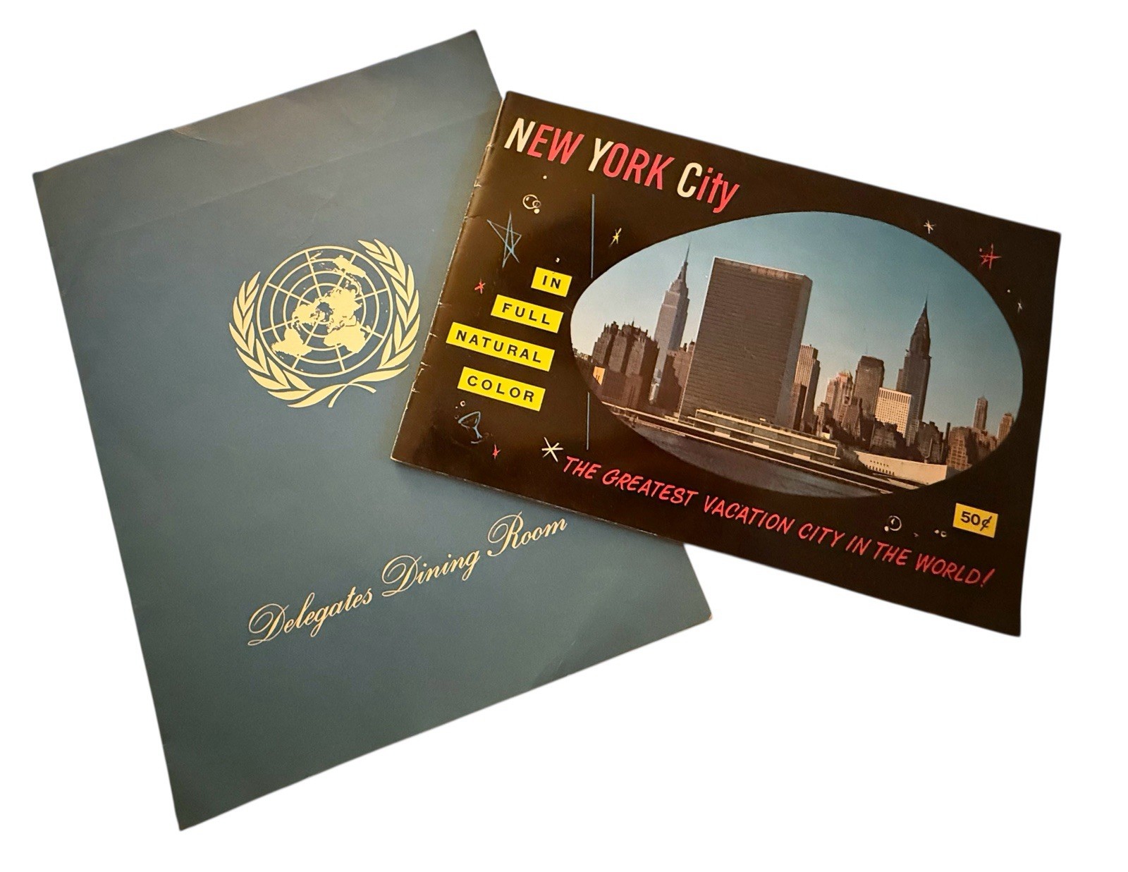 Vintage 1950s New York Memorabilia UN Menu Tourist Nostalgia Americana Vintage 1950s New York Memorabilia UN Menu Tourist Nostalgia Americana