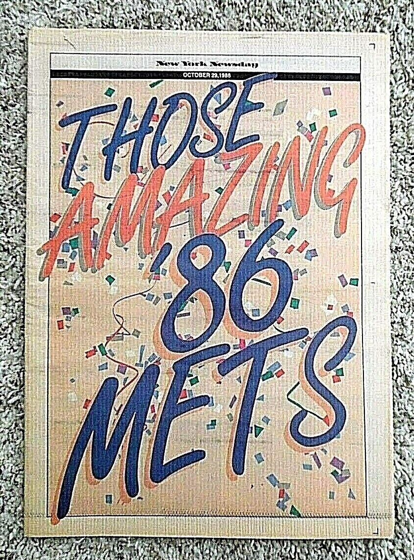 Vintage NY Mets 1986 World Series Pull-Out New York Newsday