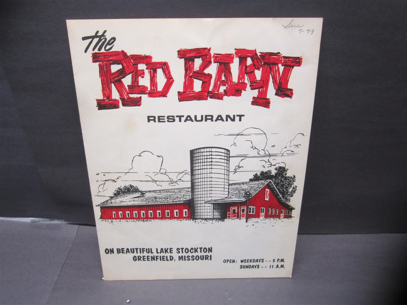 Vintage 1970 The Red Barn Restaurant Menu - Greenfield, Missouri Vintage 1970 The Red Barn Restaurant Menu - Greenfield, Missouri