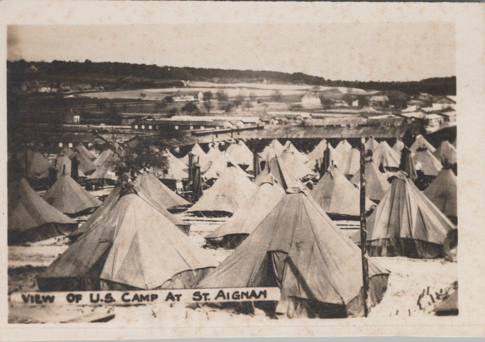c1918 WW1 Photo View U.S. Army Camp St Aignan France c1918 WW1 Photo View U.S. Army Camp St Aignan France