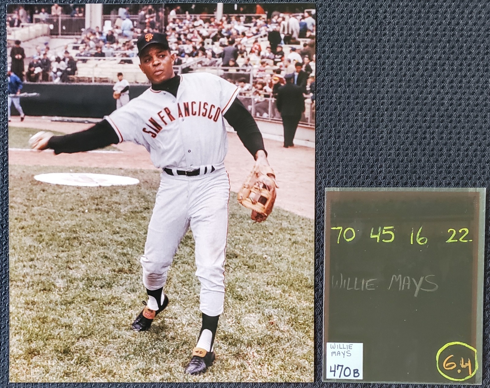 1958 Willie Mays San Francisco Giants First Year MLB 4x5 Negative + 8x10 Photo 1958 Willie Mays San Francisco Giants First Year MLB 4x5 Negative + 8x10 Photo
