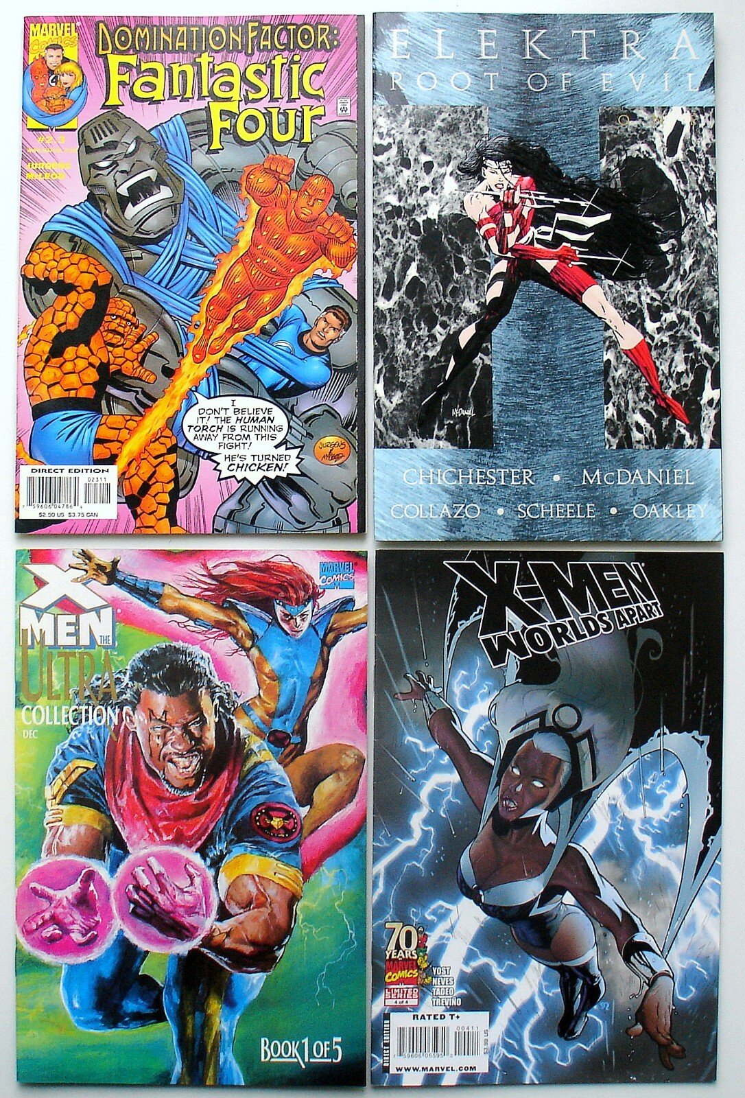 Comic Book Lot - Fantastic Four, Electra, X-Men Ultra, X-Men Worlds Apart - VF Comic Book Lot - Fantastic Four, Electra, X-Men Ultra, X-Men Worlds Apart - VF