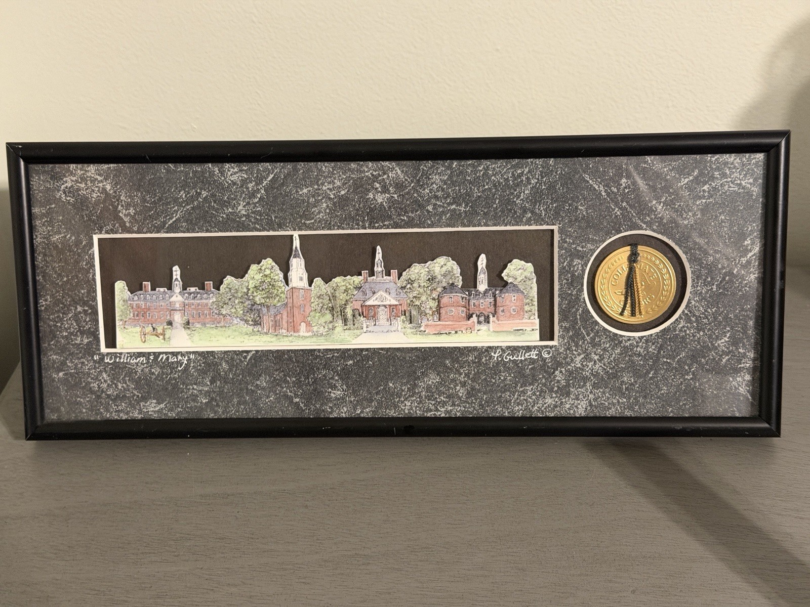 College of William & Mary 3D Sculptured Watercolor Framed Art Patsy Gullett College of William & Mary 3D Sculptured Watercolor Framed Art Patsy Gullett