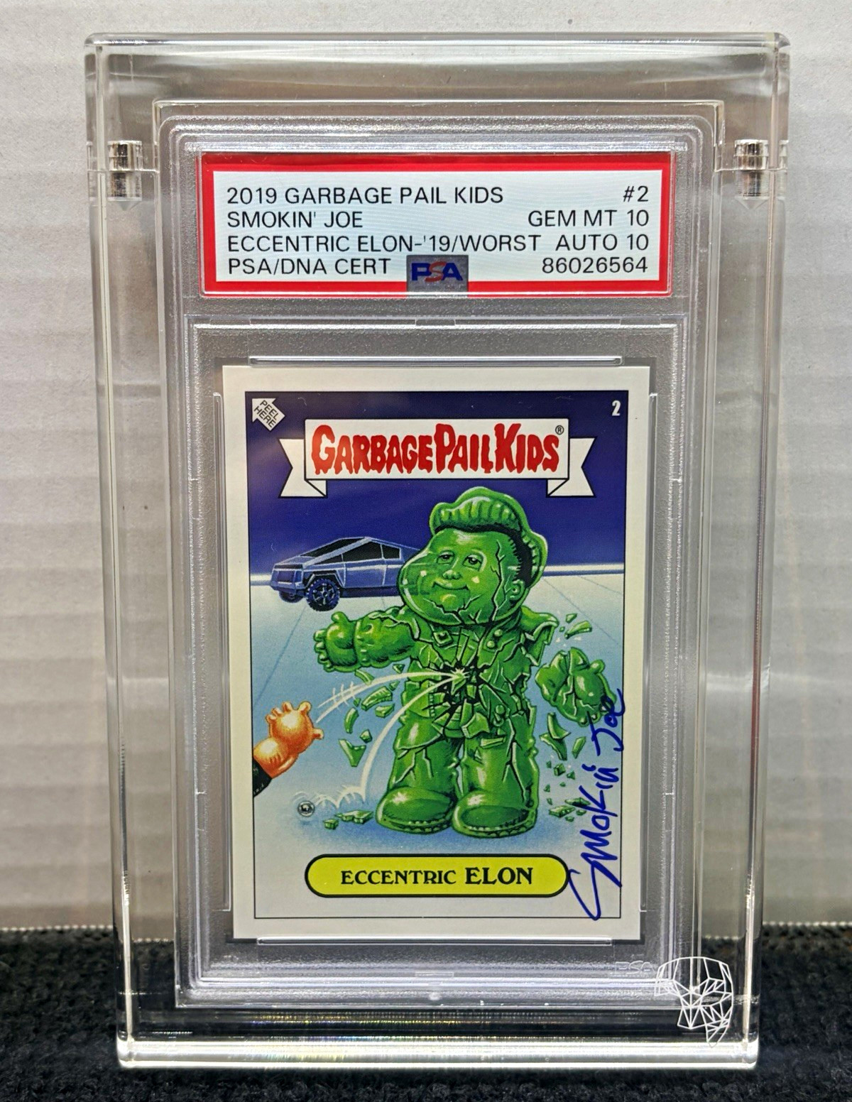 Topps 2019 Was The Worst GPK #2 Eccentric Elon Musk Auto PSA 10 Card & Auto Rare Topps 2019 Was The Worst GPK #2 Eccentric Elon Musk Auto PSA 10 Card & Auto Rare