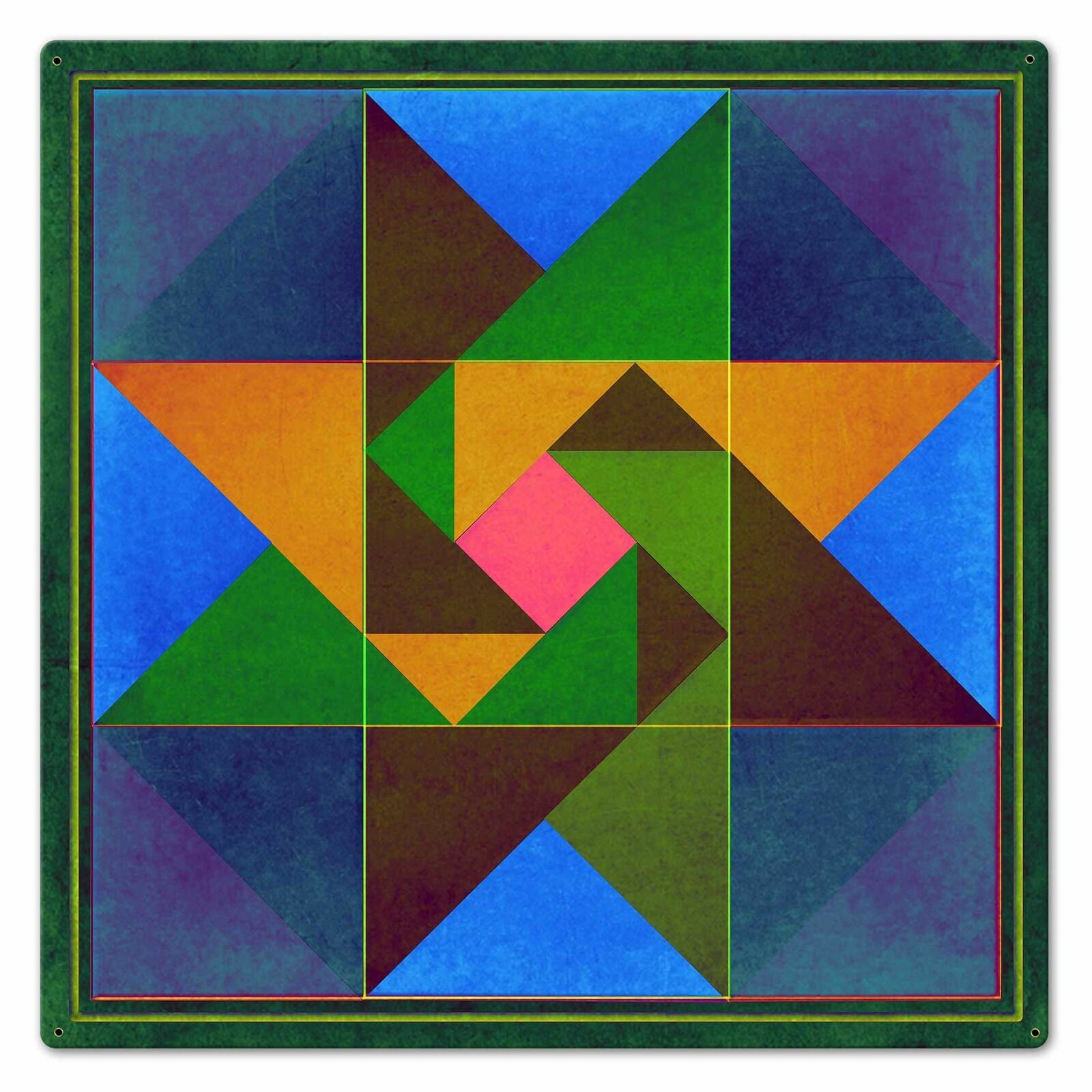 TRIANGLE BLUE QUILT BLOCK PATTERN 24\