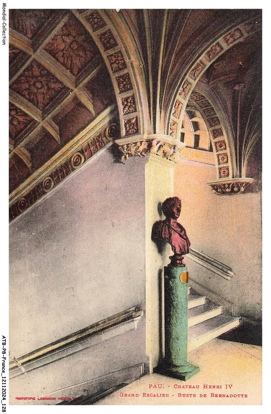 ATBP8-0676-64 - PAU - Chateau Henri IV - Grand Staircase - Bust of Bernadotte ATBP8-0676-64 - PAU - Chateau Henri IV - Grand Staircase - Bust of Bernadotte