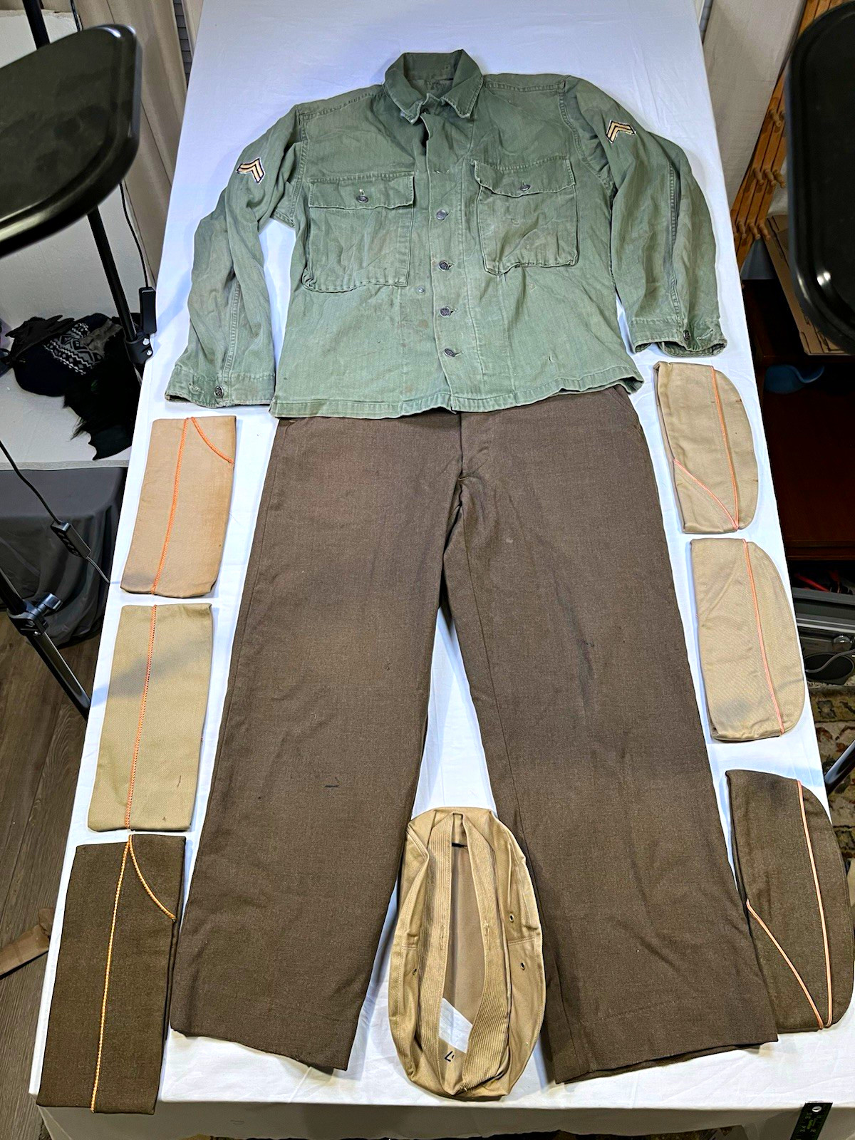 VTG WW2 US Army HBT Jacket Corporal Wool Serge Trousers Garrison Cap Lot W31 L29 VTG WW2 US Army HBT Jacket Corporal Wool Serge Trousers Garrison Cap Lot W31 L29