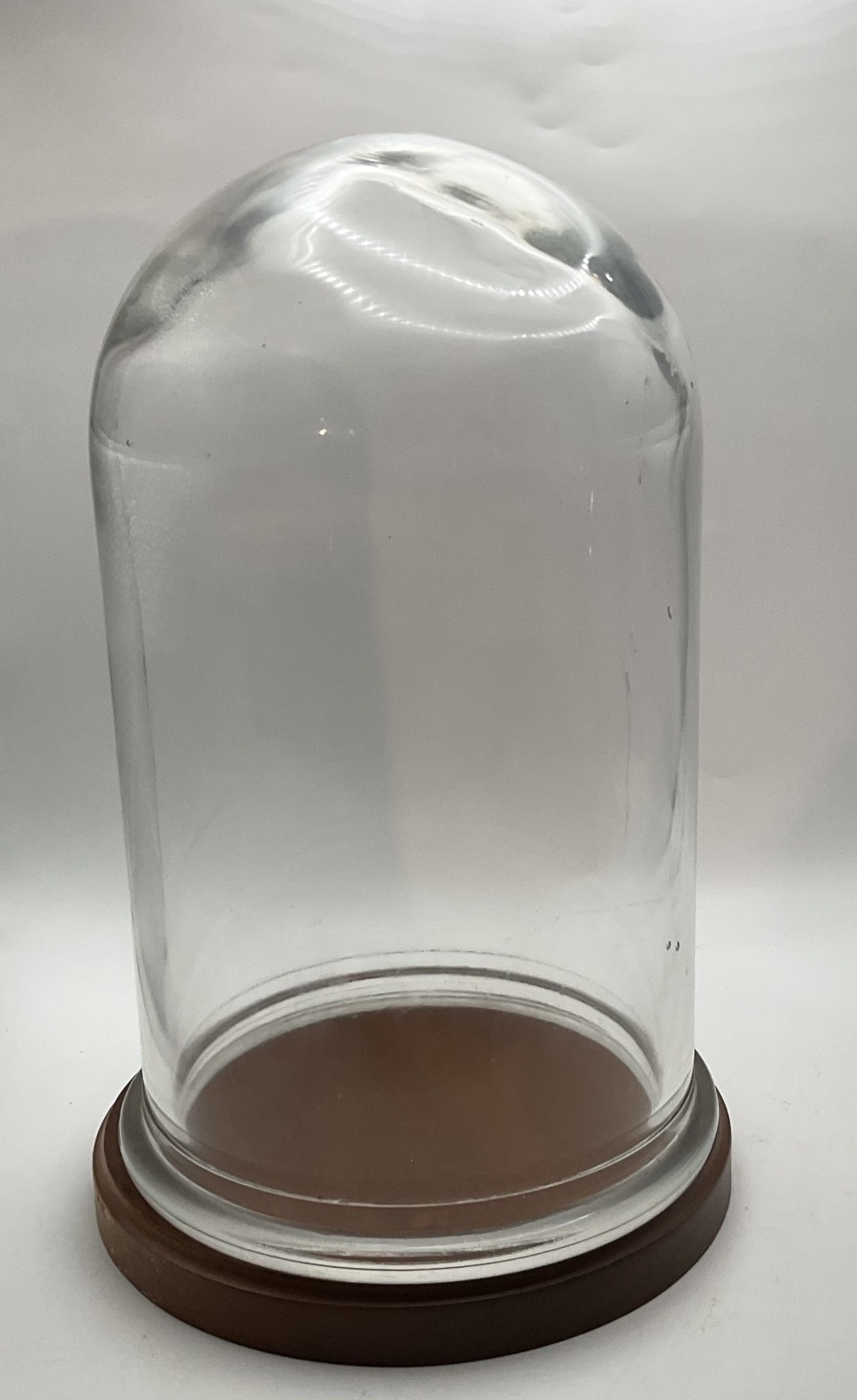 Vintage Heavy Blown Glass Dome Cloche with Rolled Rim 10” tall, 6” diameter Vintage Heavy Blown Glass Dome Cloche with Rolled Rim 10” tall, 6” diameter