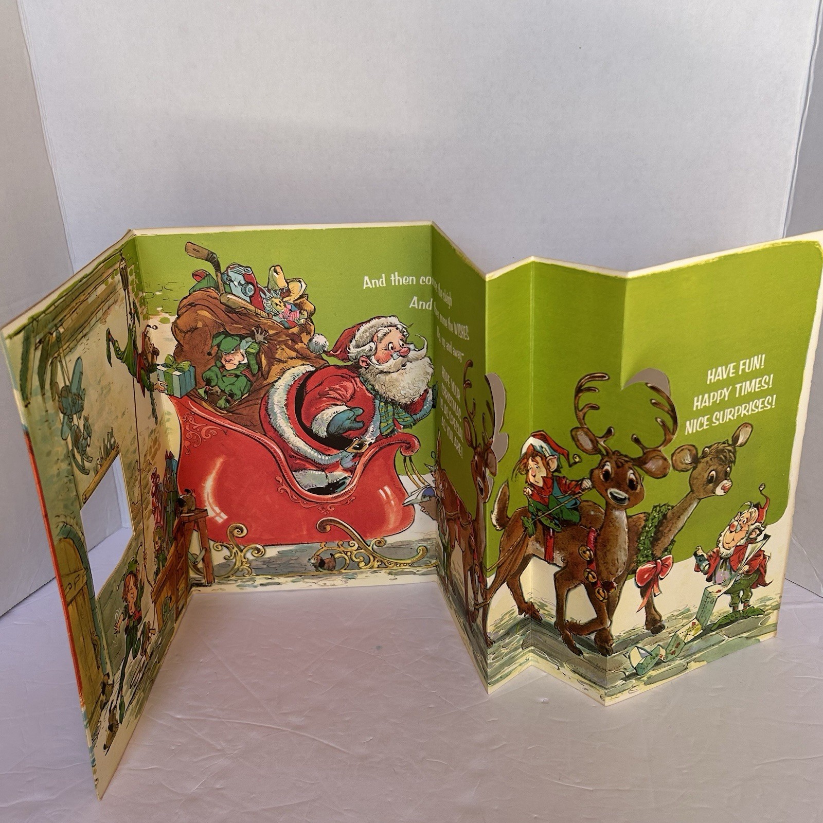 VINTAGE 1980 Large Accordion Style CHILD’ S CHRISTMAS CARD 27” Long AWESOME VINTAGE 1980 Large Accordion Style CHILD’ S CHRISTMAS CARD 27” Long AWESOME