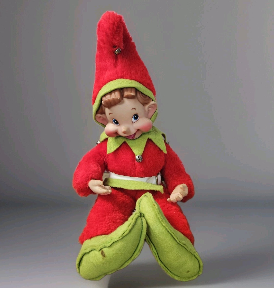 Vtg Rushton Elf Jester Plush Rubber Face Doll 20 Vtg Rushton Elf Jester Plush Rubber Face Doll 20
