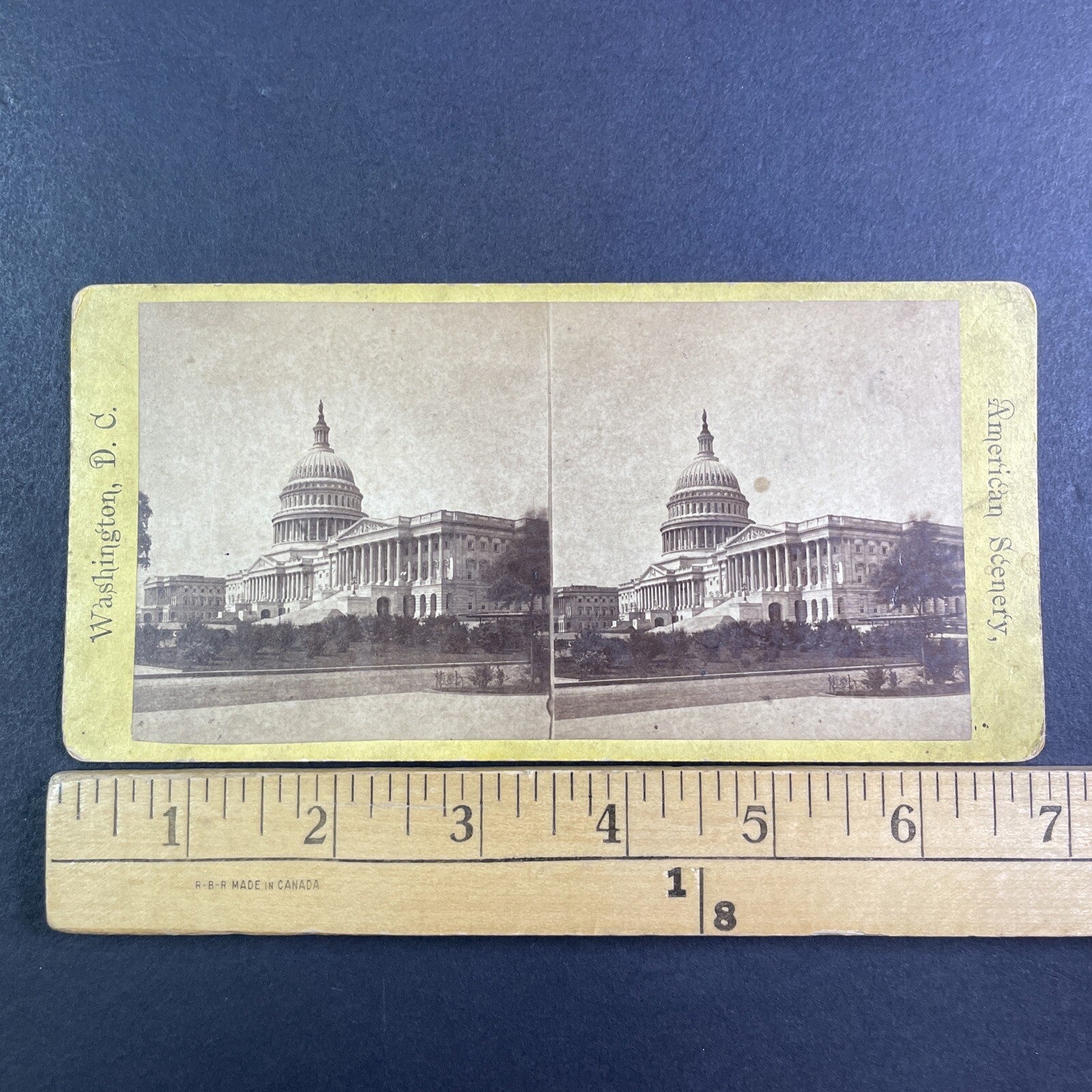 Washington D.C. Capitol Building Stereoview American Scenery 1870s Flat Mount Washington D.C. Capitol Building Stereoview American Scenery 1870s Flat Mount