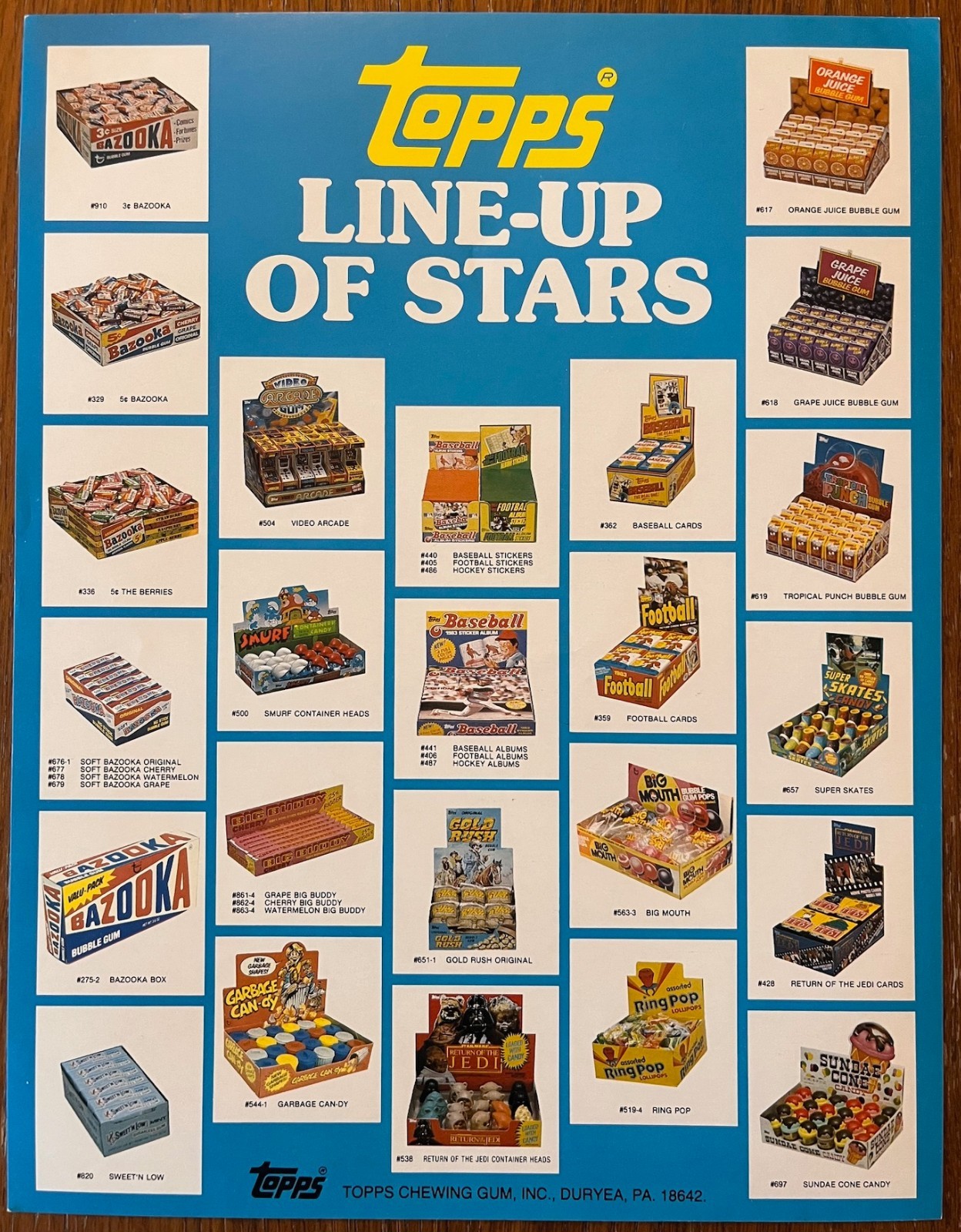 1983 Topps Line-Up of Stars Return of the Jedi Baseball Football Sale Sell Sheet 1983 Topps Line-Up of Stars Return of the Jedi Baseball Football Sale Sell Sheet