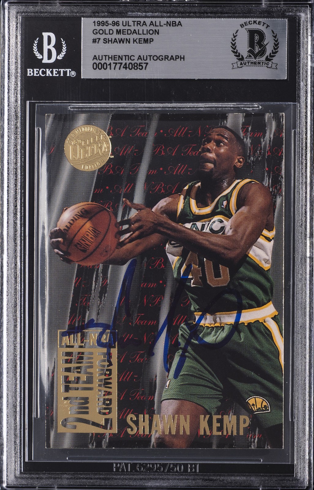 1995-96 ULTRA ALL-NBA GOLD MEDALLION #7 SHAWN KEMP BGS AUTHENTIC