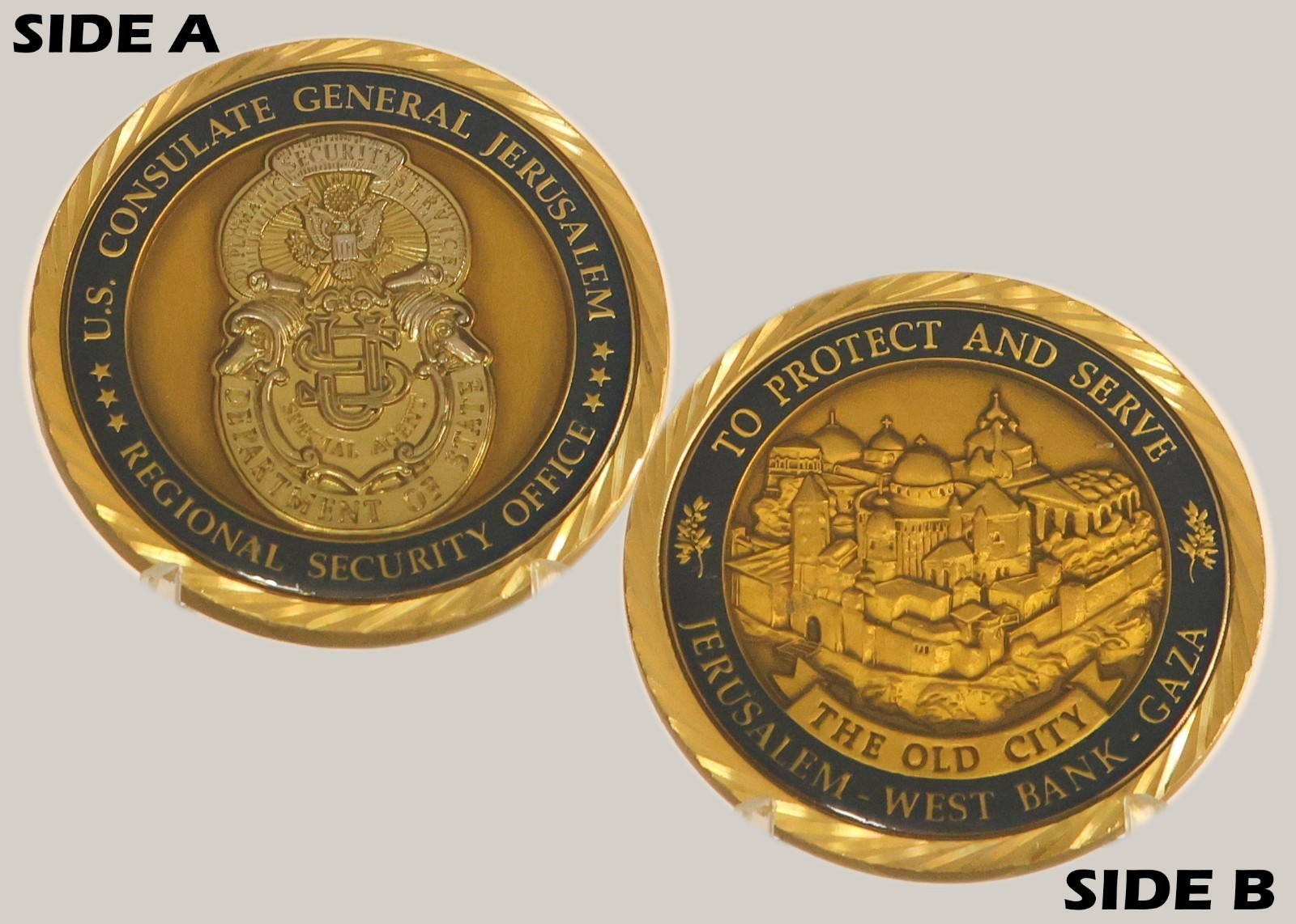 U.S. Consulate General Jerusalem Regional Security Office Challenge Coin 1#10 U.S. Consulate General Jerusalem Regional Security Office Challenge Coin 1#10