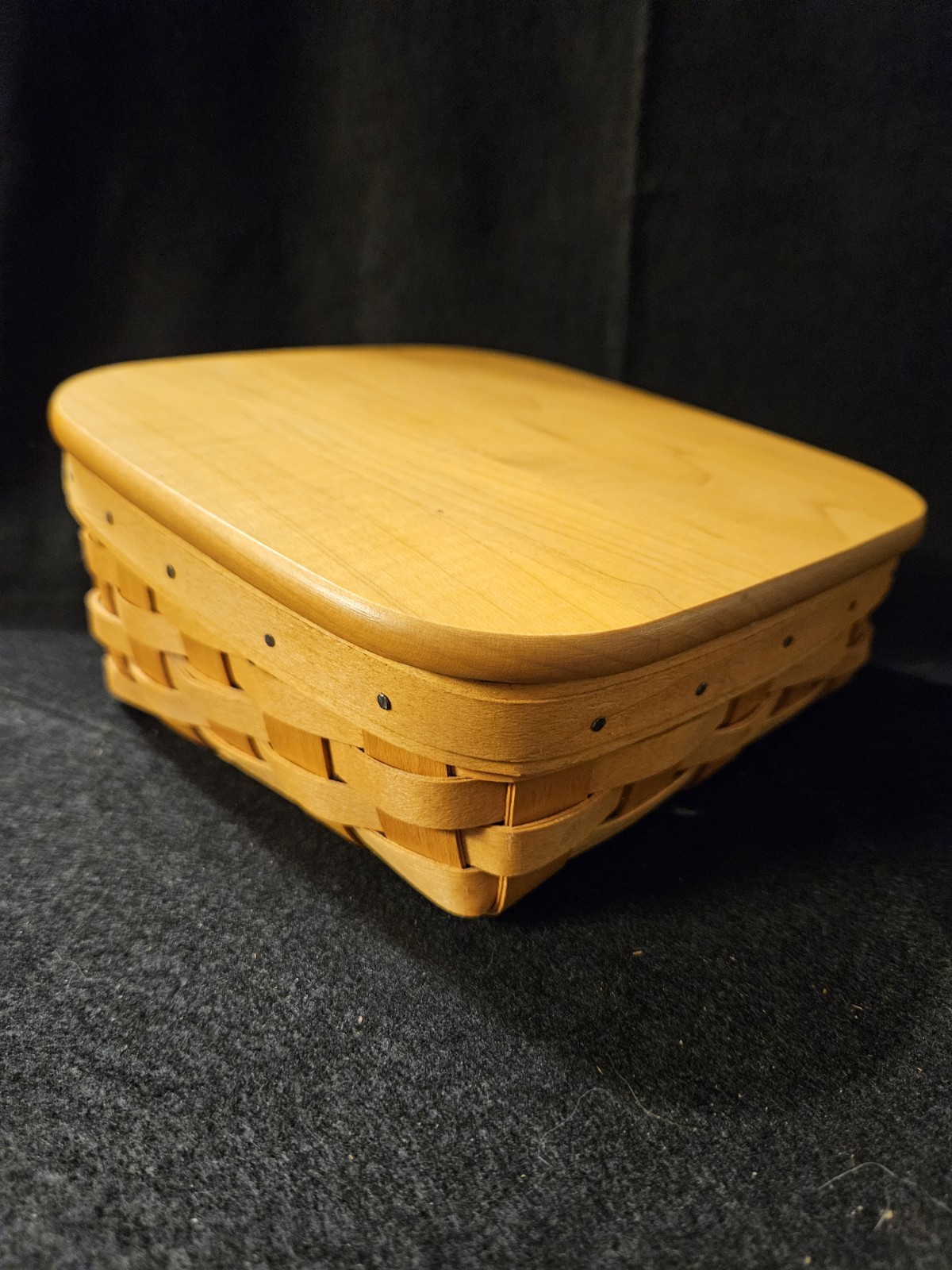 EUC 2002 Longaberger Slant Basket With Lid Signed Cottage Granny Core 7x7 EUC 2002 Longaberger Slant Basket With Lid Signed Cottage Granny Core 7x7